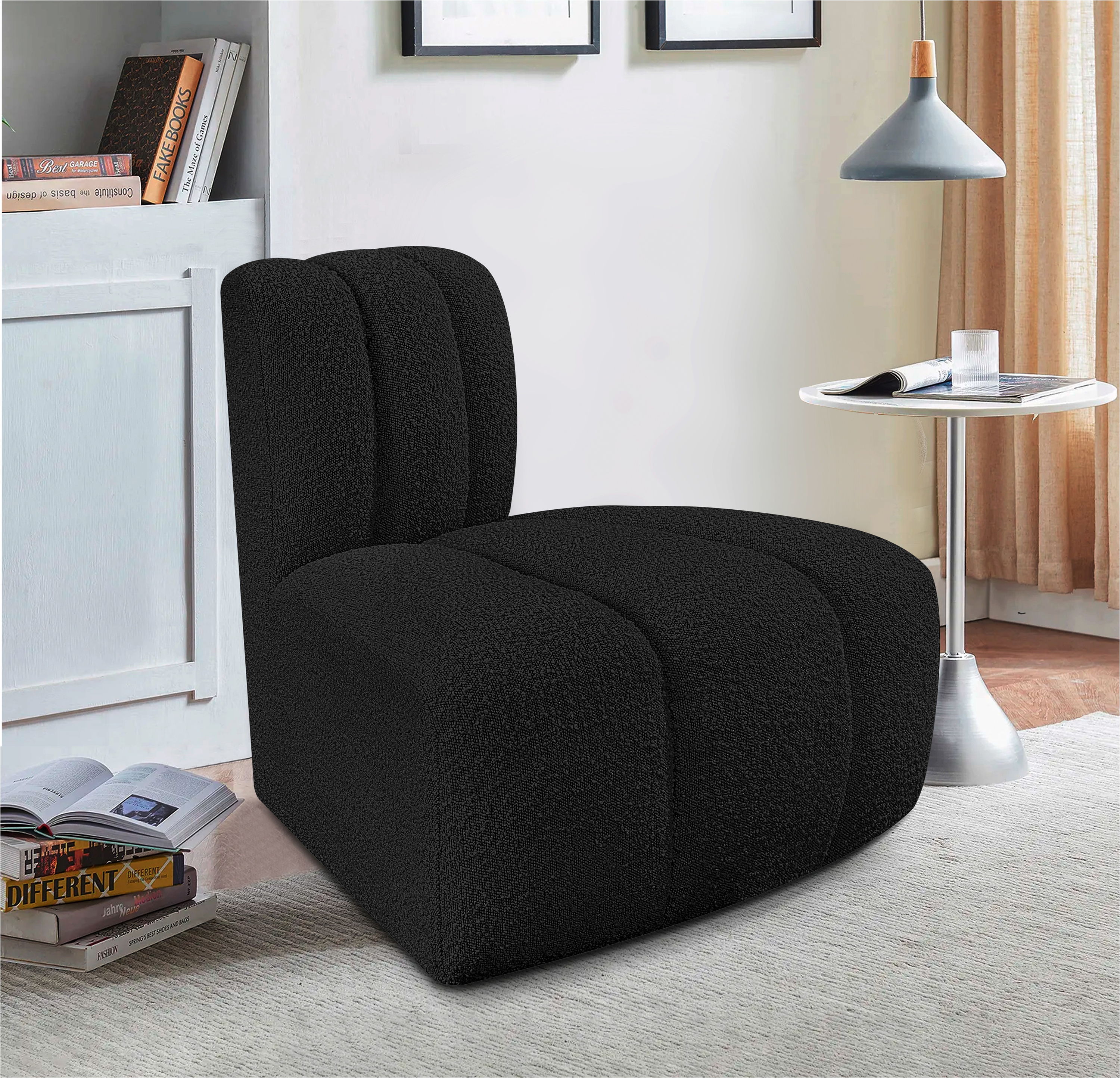 Arc - Boucle Fabric Reverse Corner - Black