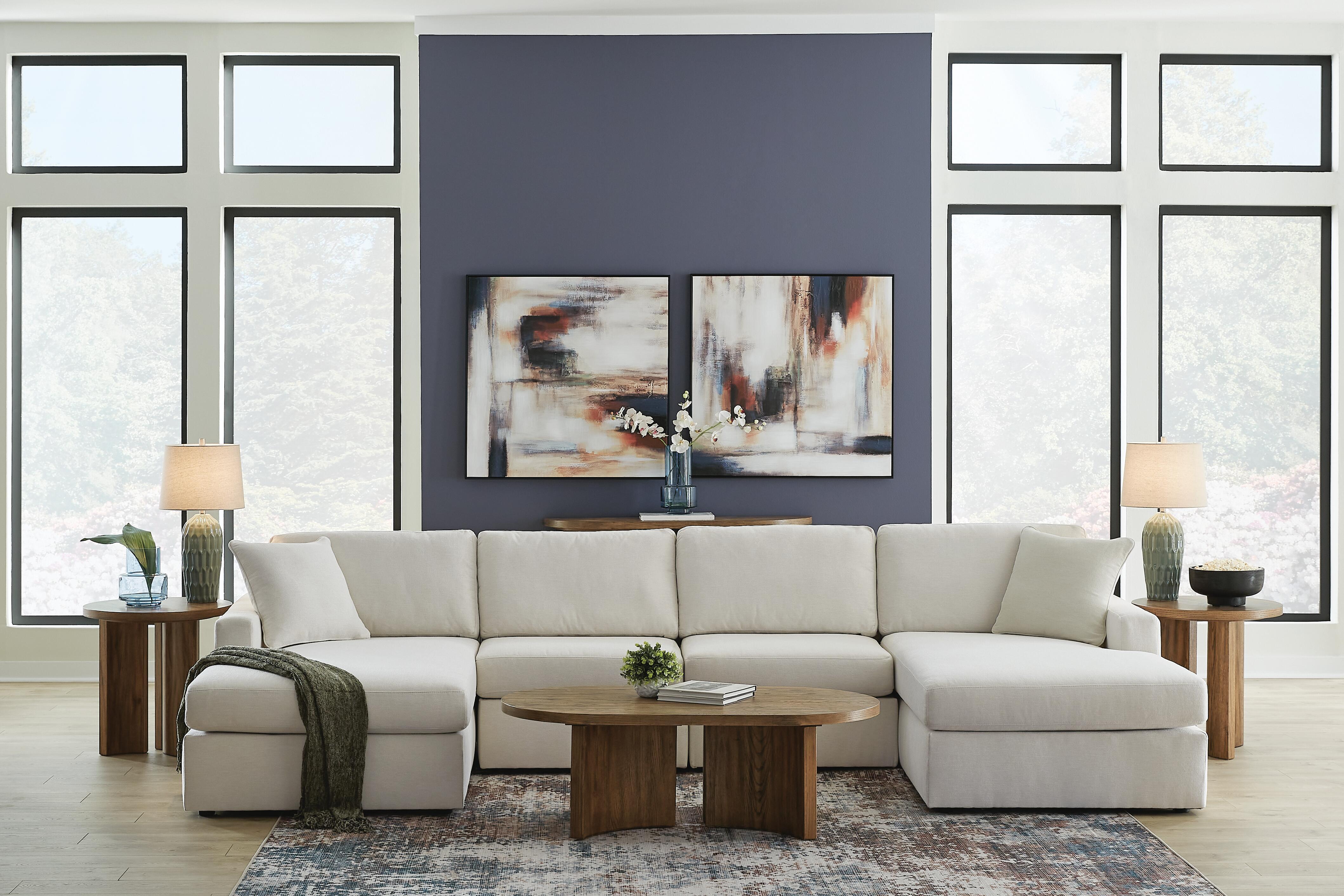 Ashley Furniture Modmax - 4-Piece Double Chaise Sectional - Oyster - Image 4