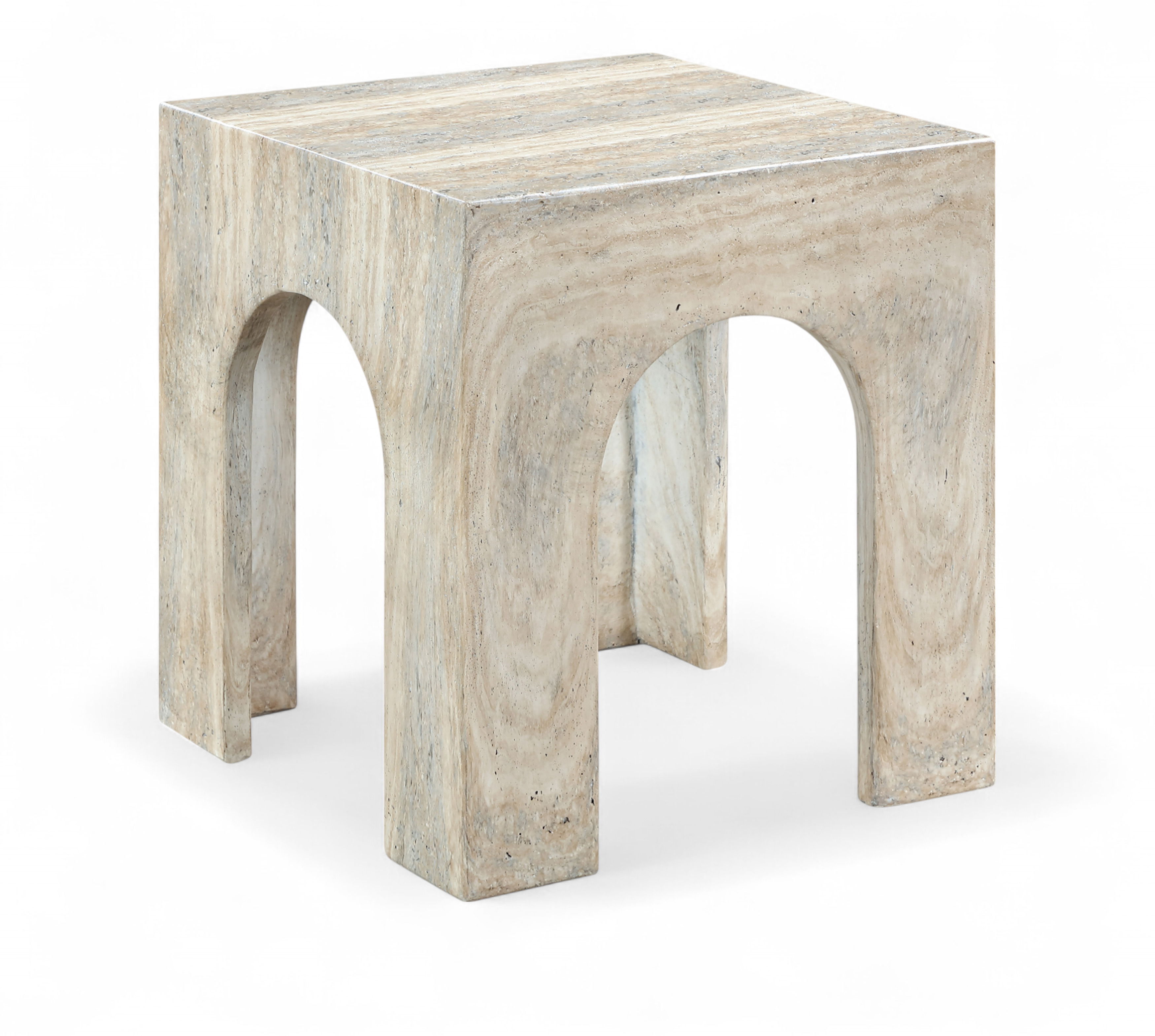 Renza - Concrete And Fiberglass Indoor / Outdoor End Table - Natural
