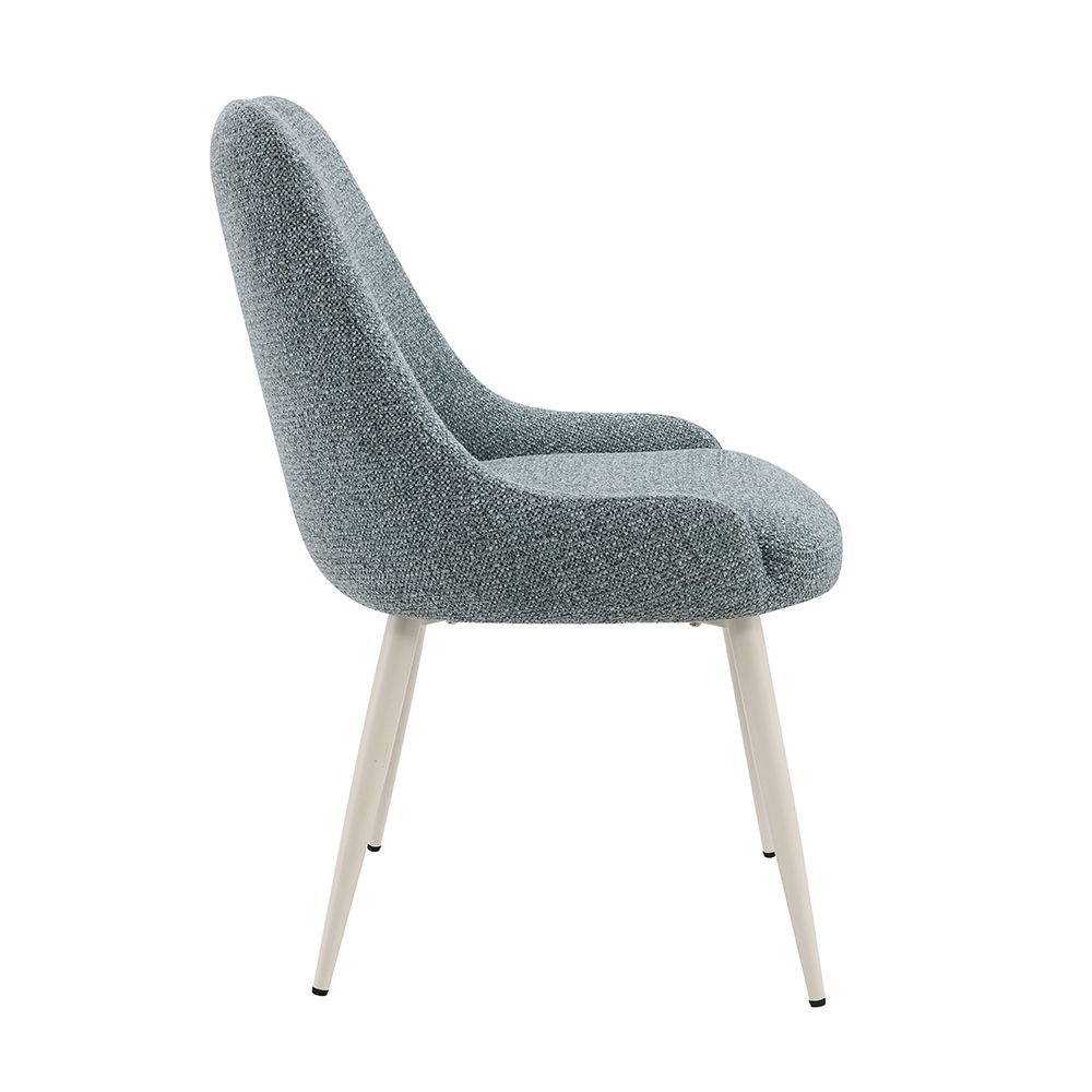 Laela - Side Chair (Set of 2) - Light Blue Boucle & White, light blue, view 8