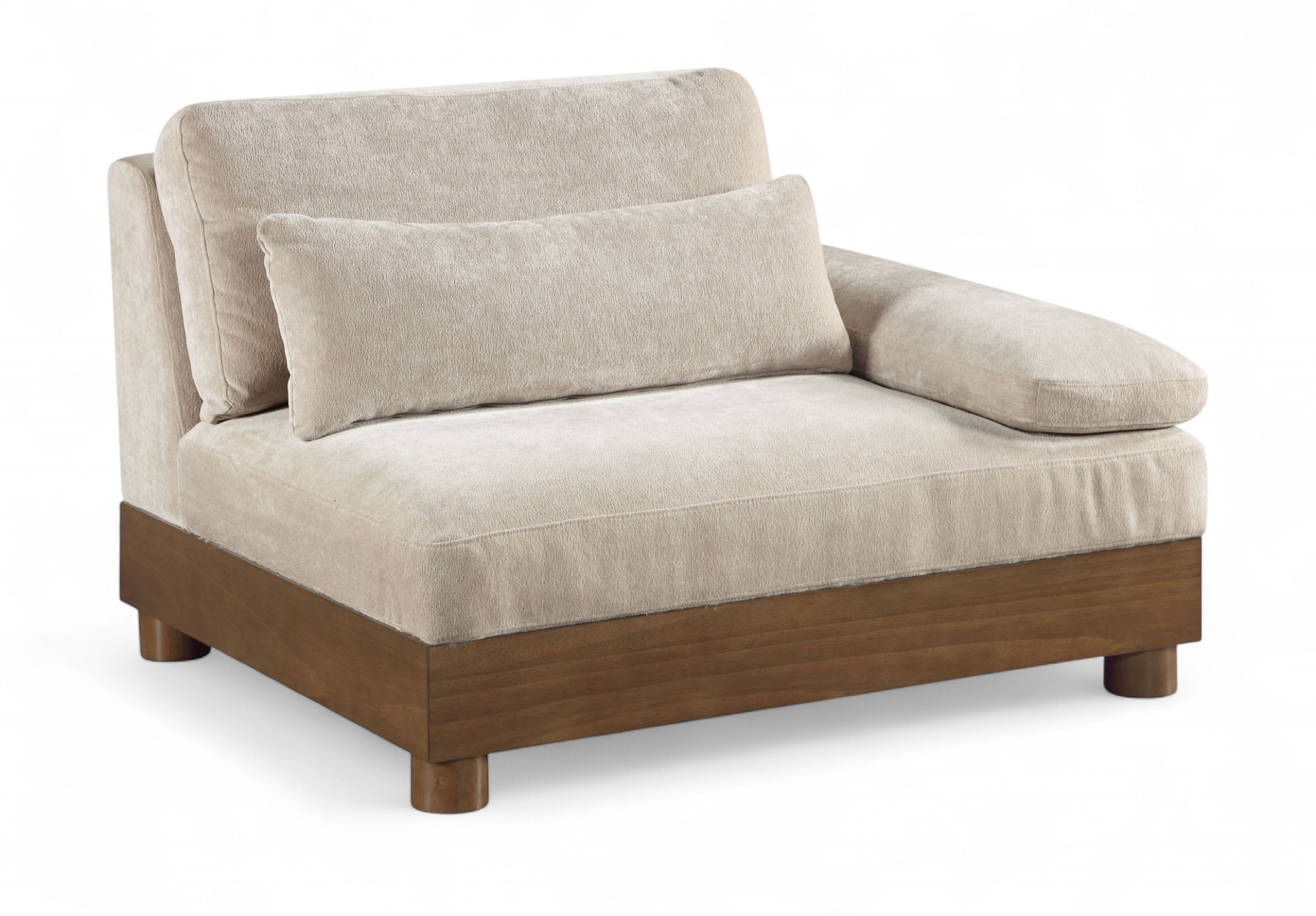 Chenille Fabric Upholstered Modular Right Arm Chair