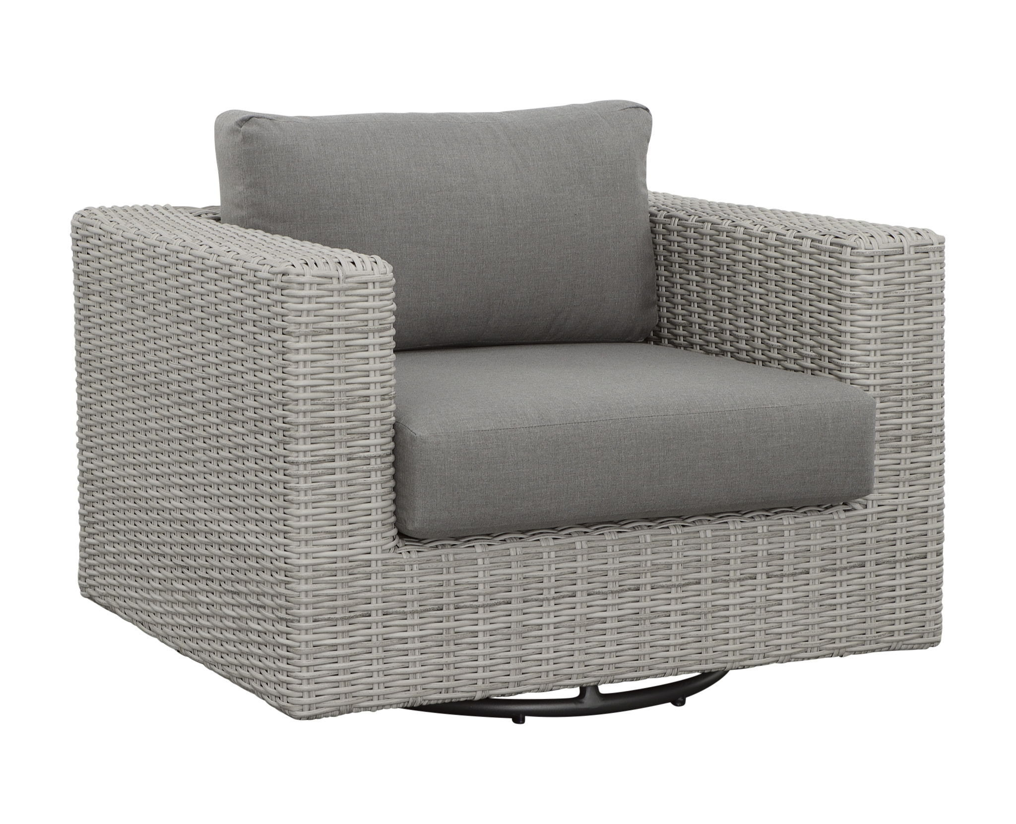 Blakley - Outdoor Swilvel Chair (Set of 2) With Half Round Wicker - Gray Image