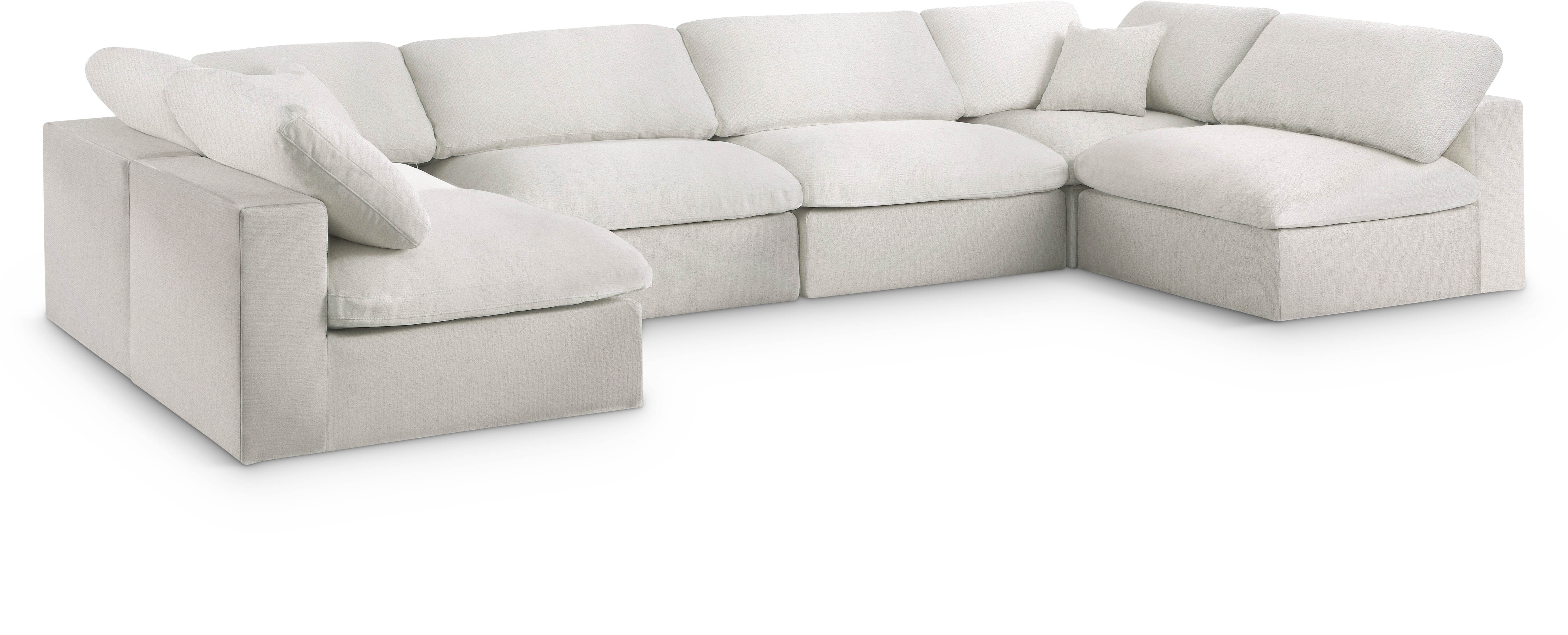 Serene - 6 Piece Modular U-Shaped Sectional - Cream