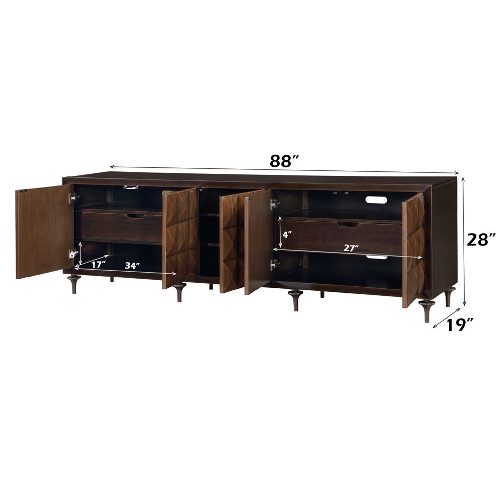 Diya - Console Cabinet - Forged Bronze & Espresso, dark brown, view 7
