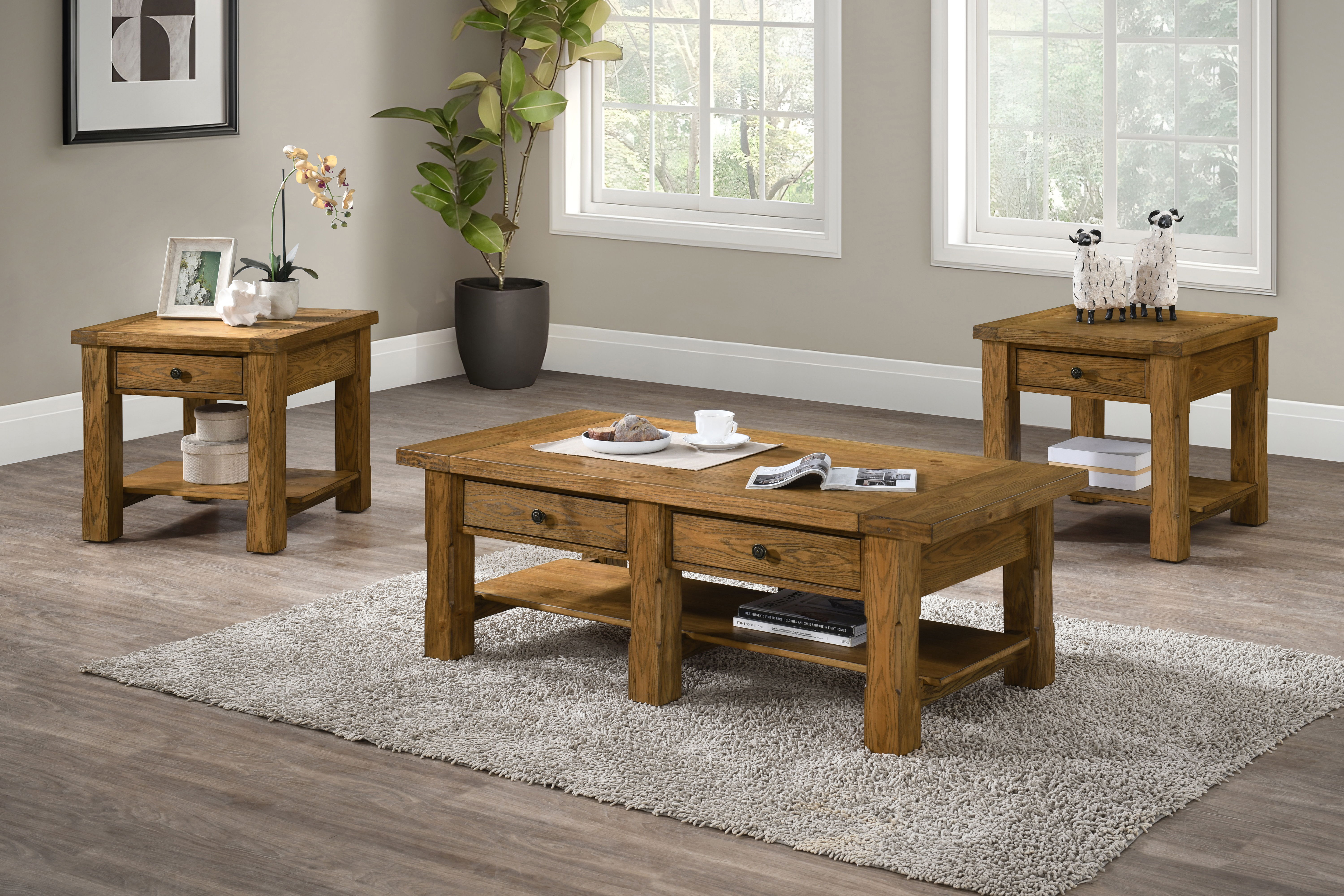 Duncan - 1 Drawer End Table - Walnut, light brown