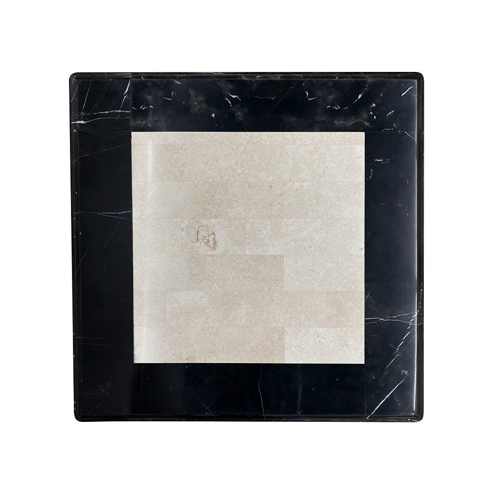 Tayden - End Table With Marble Top - Marble Top & Black, black, view 2