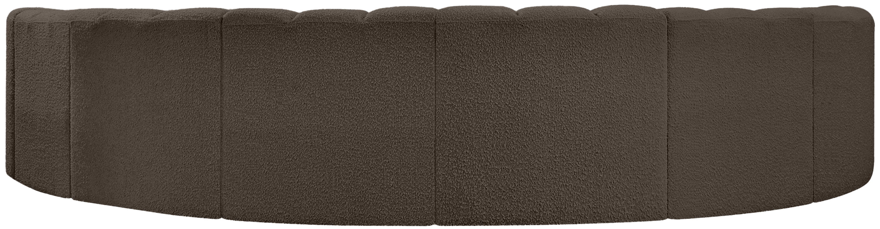 Arc - Boucle Fabric 8 Piece U-Shaped Modular Sofa - Brown