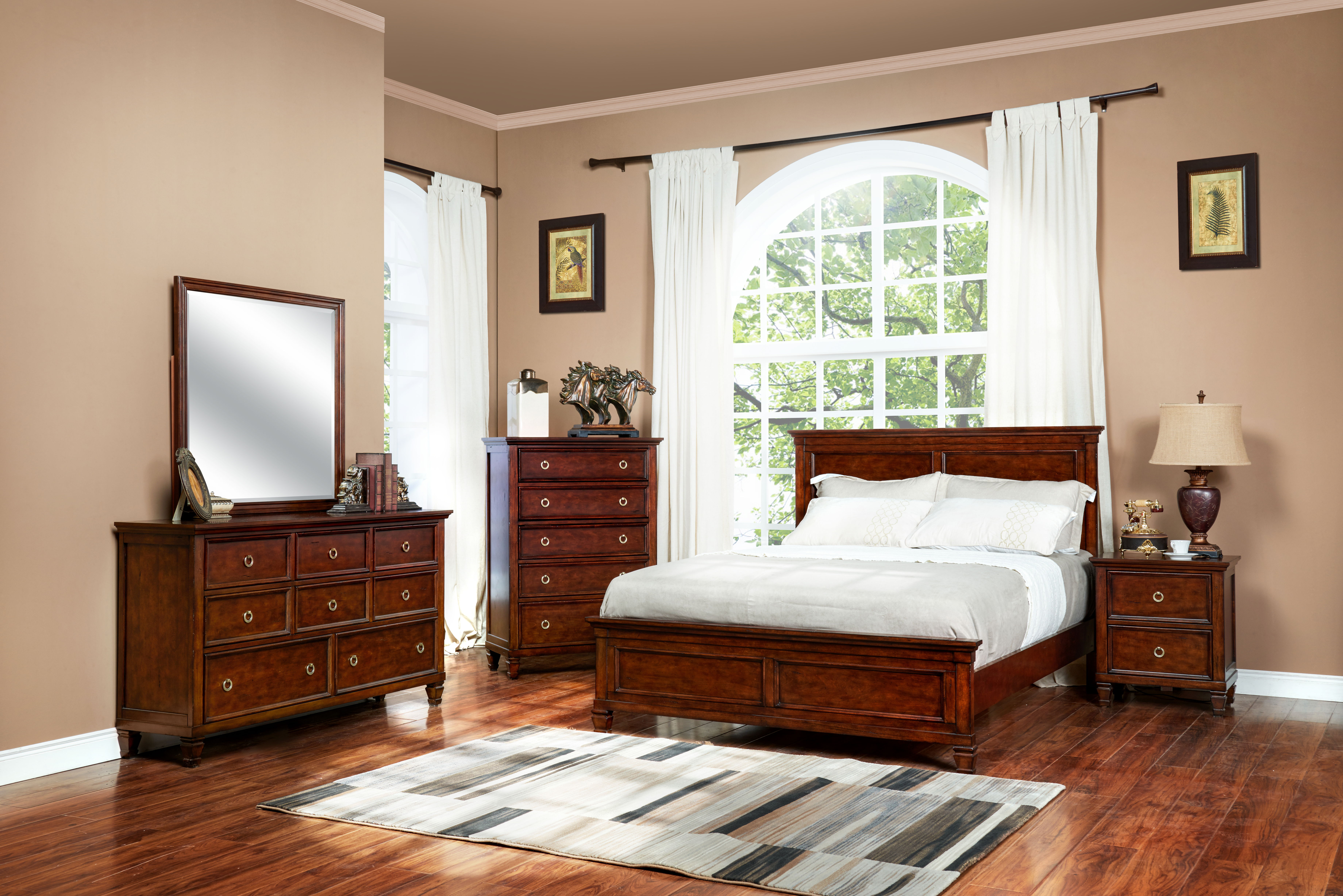 Tamarack - Nightstand - Brown Cherry, dark brown