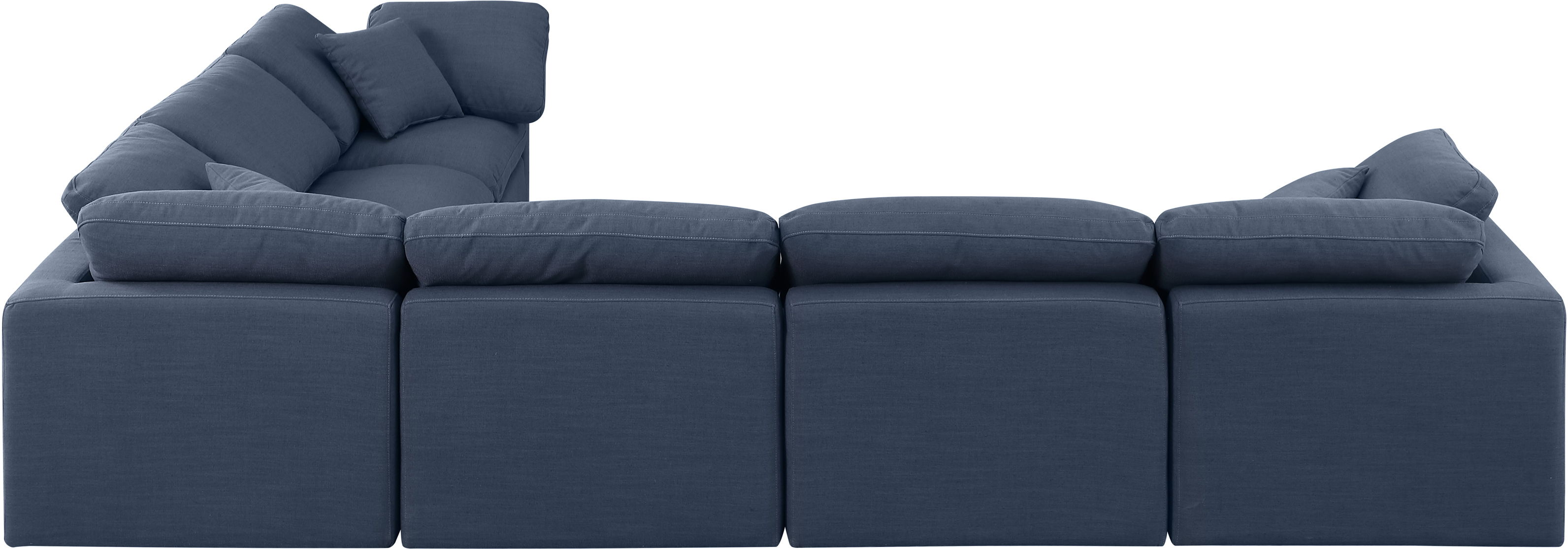 Indulge - Linen 6 Piece Modular Corner Sectional - Navy