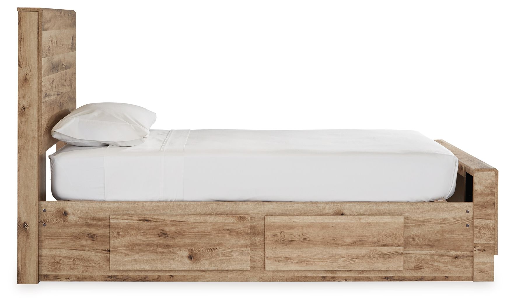 Ashley Furniture Hyanna - Twin Panel Bed With 2 Side Storage - Tan - Image 6