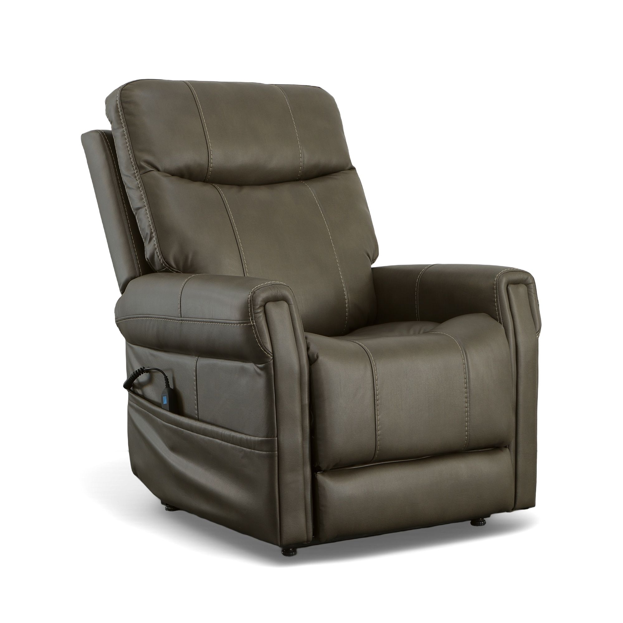 Jenkins - Power Lift Recliner With Right-Hand Control & Power Headrest - Driftwood, dark gray