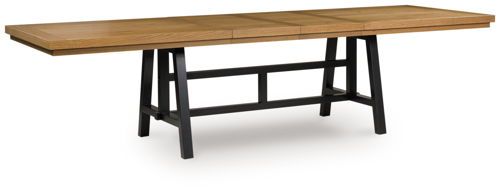 Galliden - Rectangular Dining Room Extension Table - Black / Brown, light brown