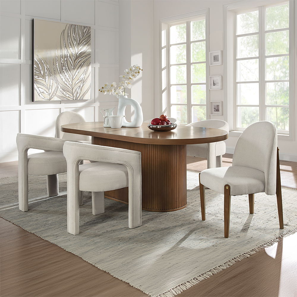 Gamarya - Dining Table - Dark Oak, light brown, view 4