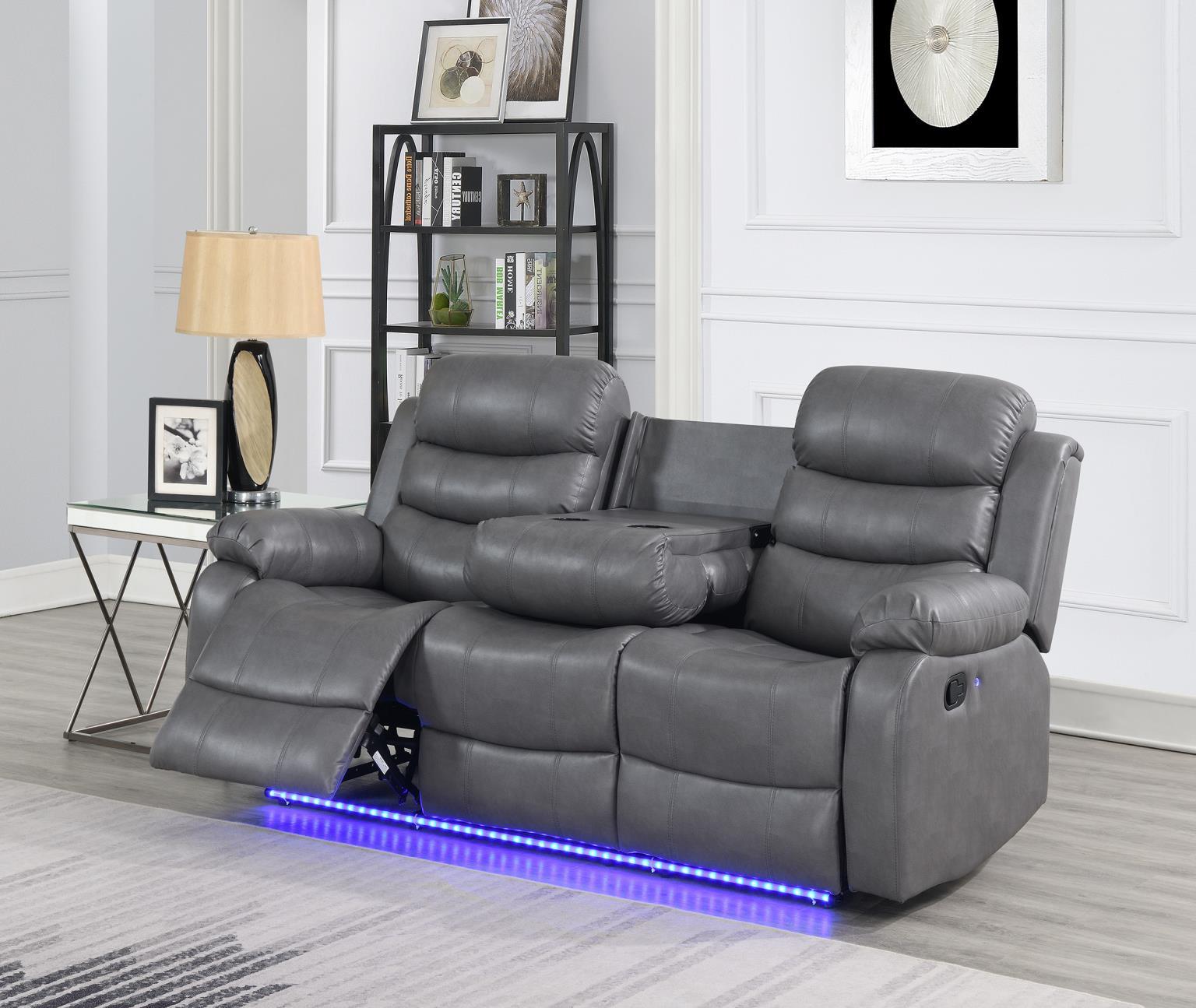 U156 - 2 Piece Living Room Set (Motion Sofa & Motion Loveseat) - Gray