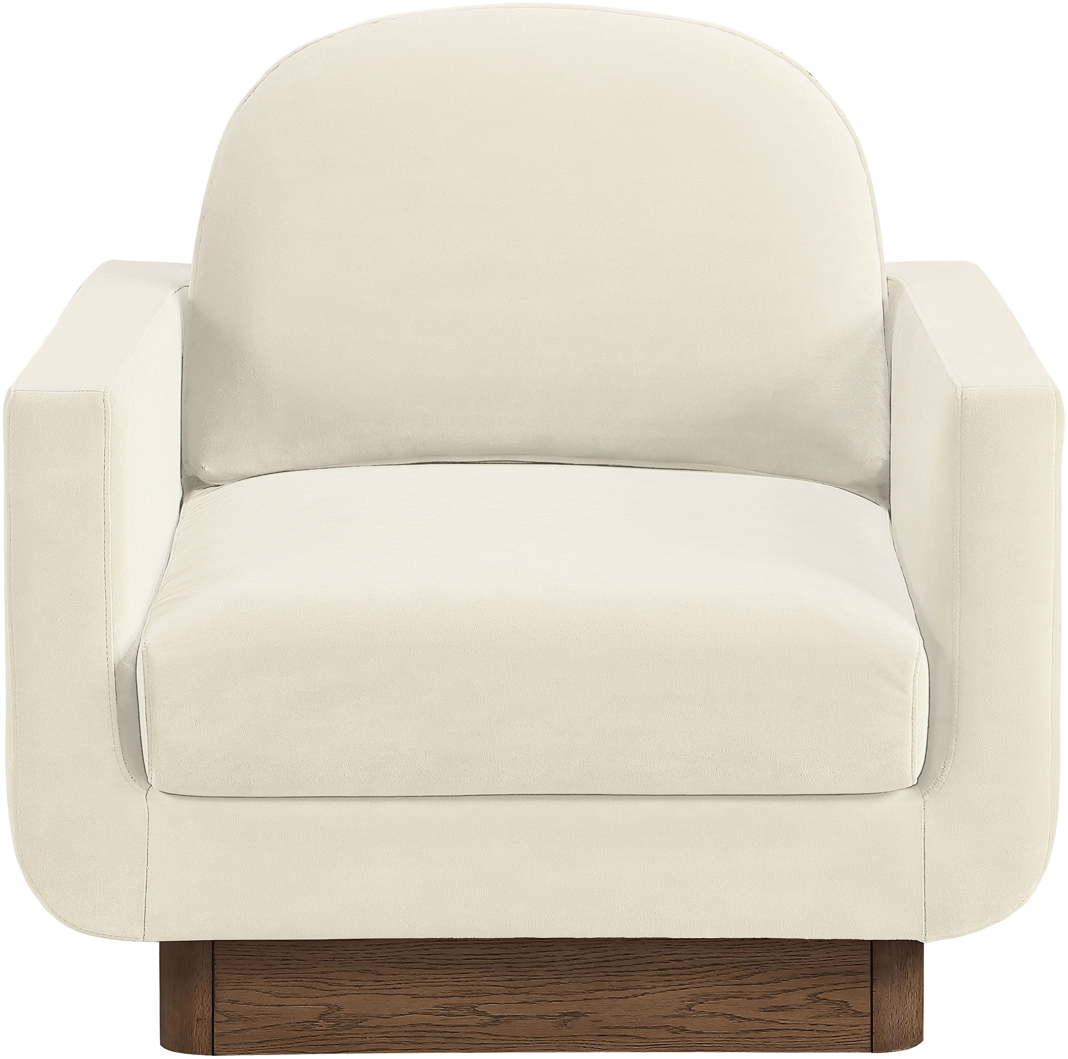 Diviento - Velvet Performance Fabric Upholstered Accent Chair - Cream