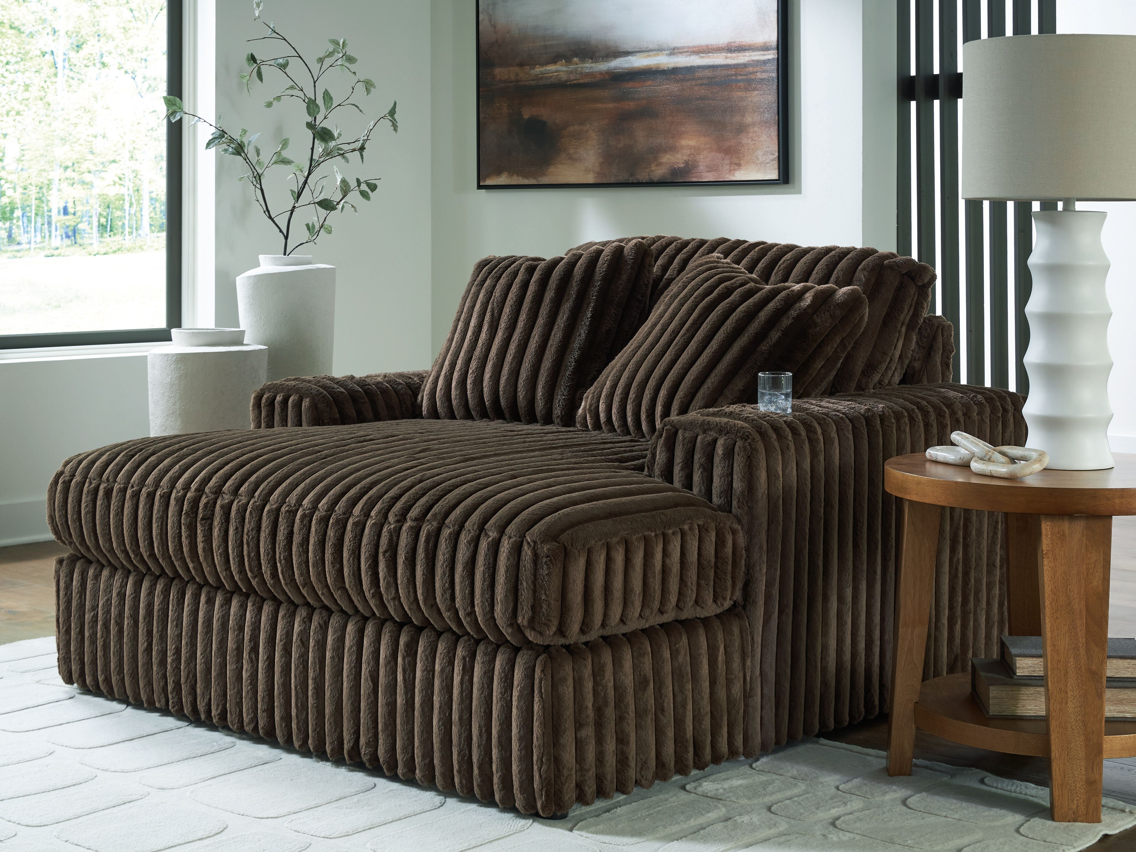 Ashley Furniture Midnight-Madness - Oversized Chaise - Chocolate - Image 2