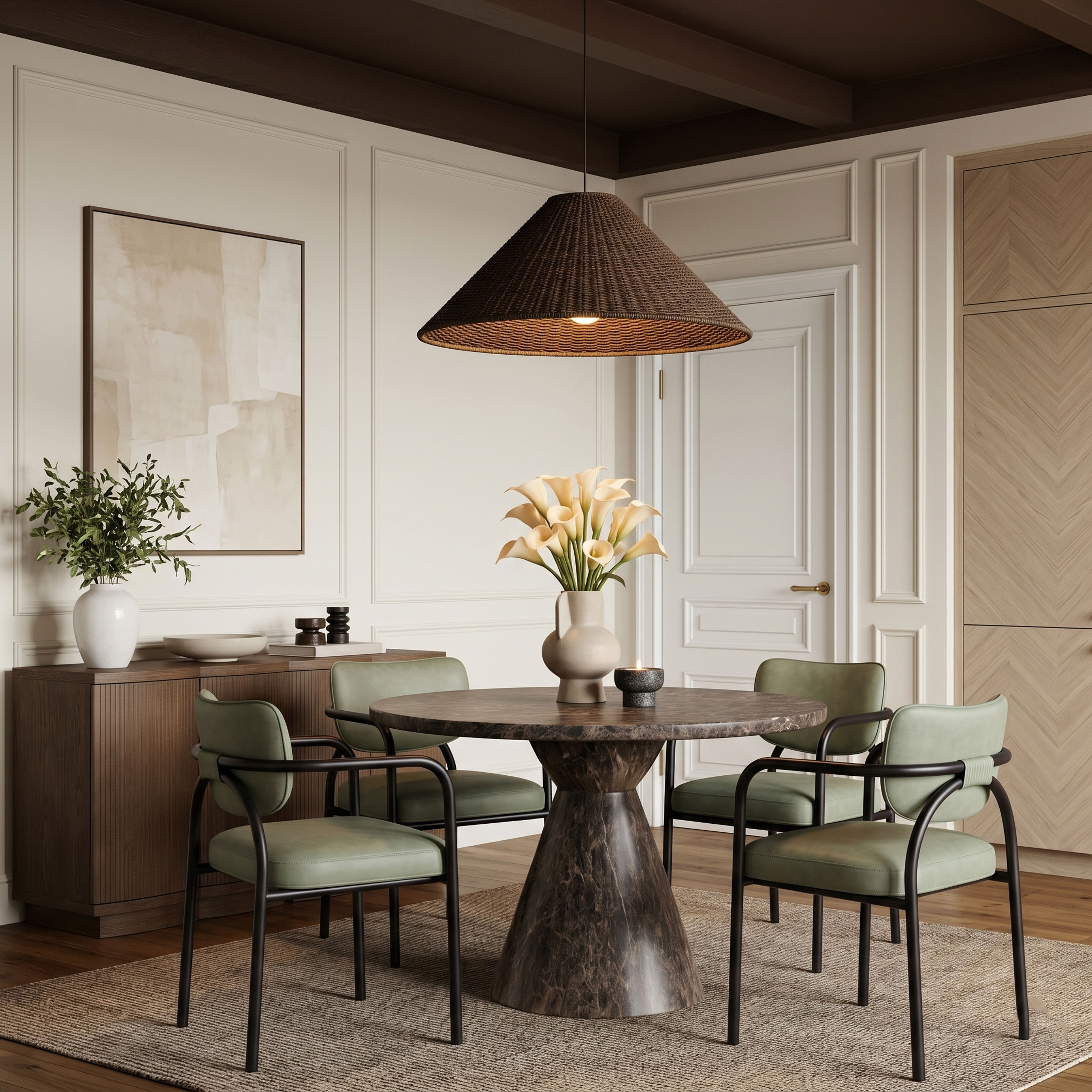 Serava - Vegan Leather Upholstered Dining Chair (Set of 2) - Green