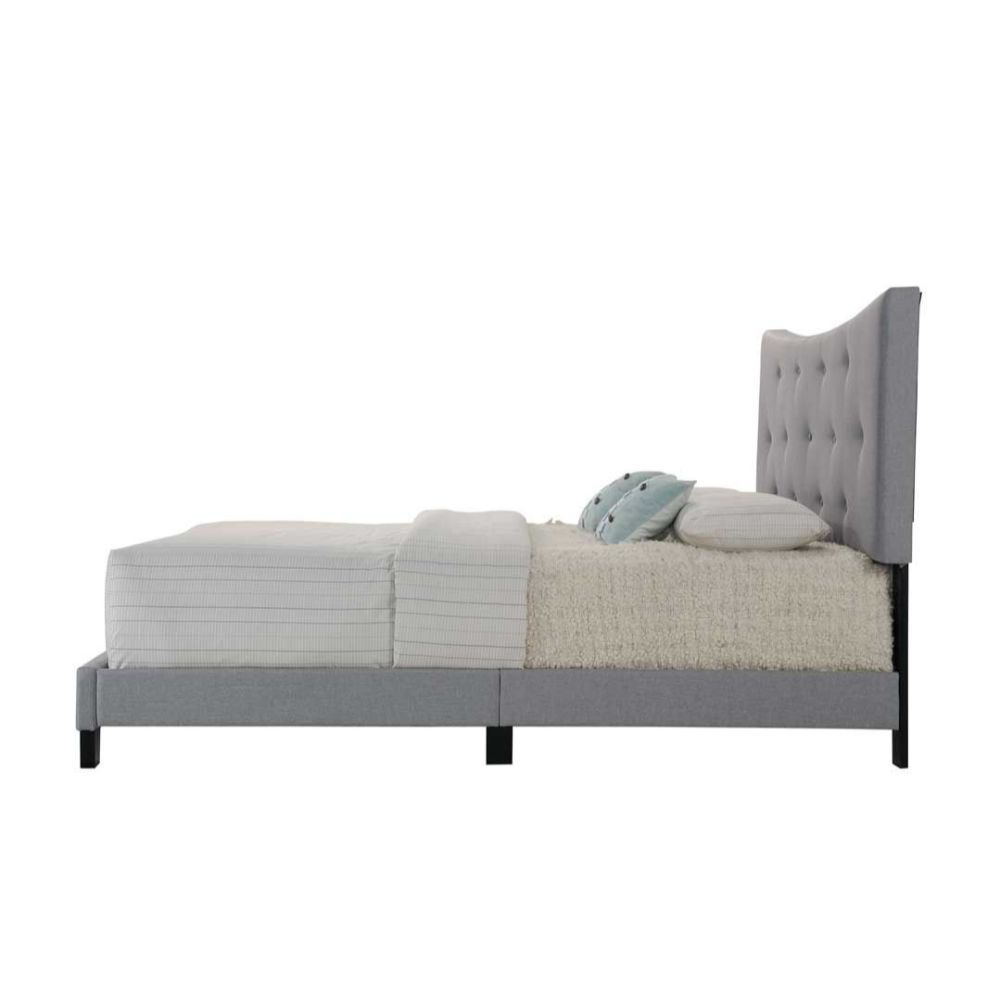 Venacha - Queen Bed - Gray Fabric, dark gray, view 2
