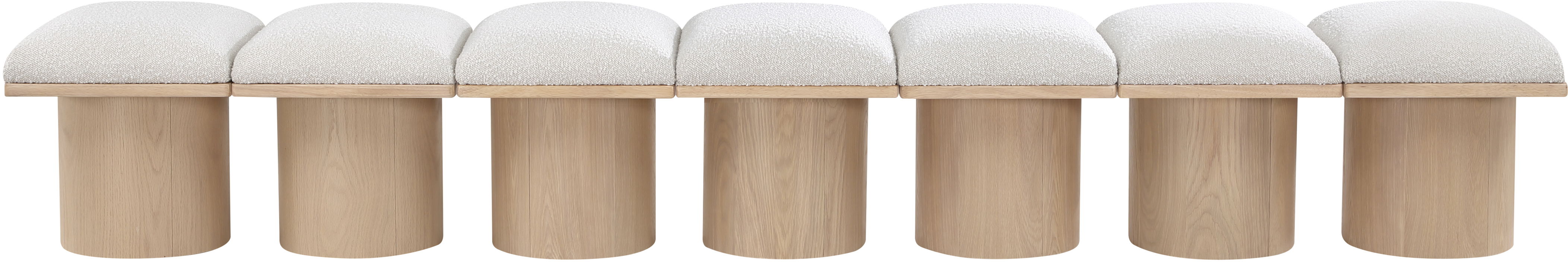 Pavilion - 108.5" 7 Piece Modular Bench With Natural Base - Cream