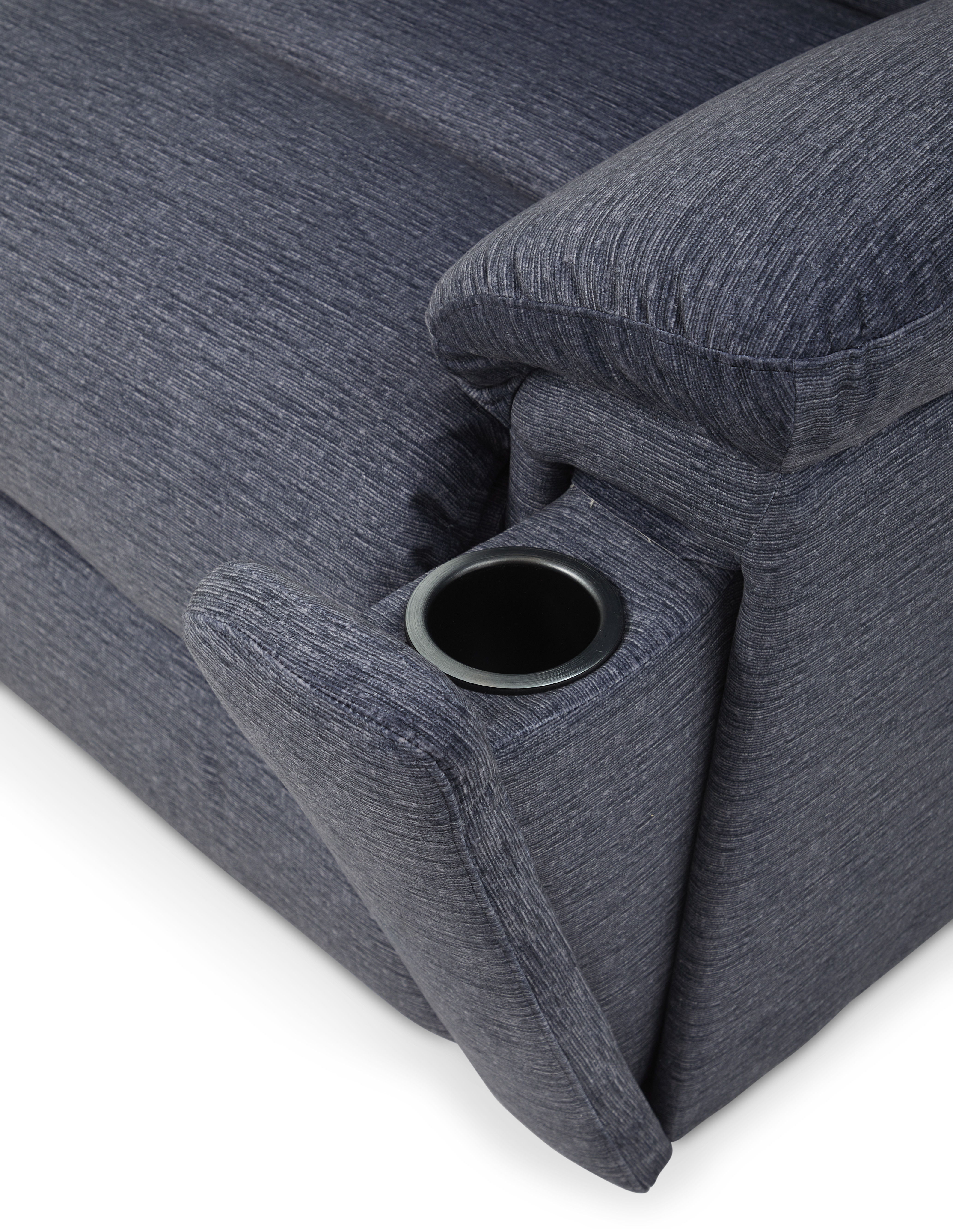 Plush - Transitional Fabric Gliding Recliner, blue, view 5