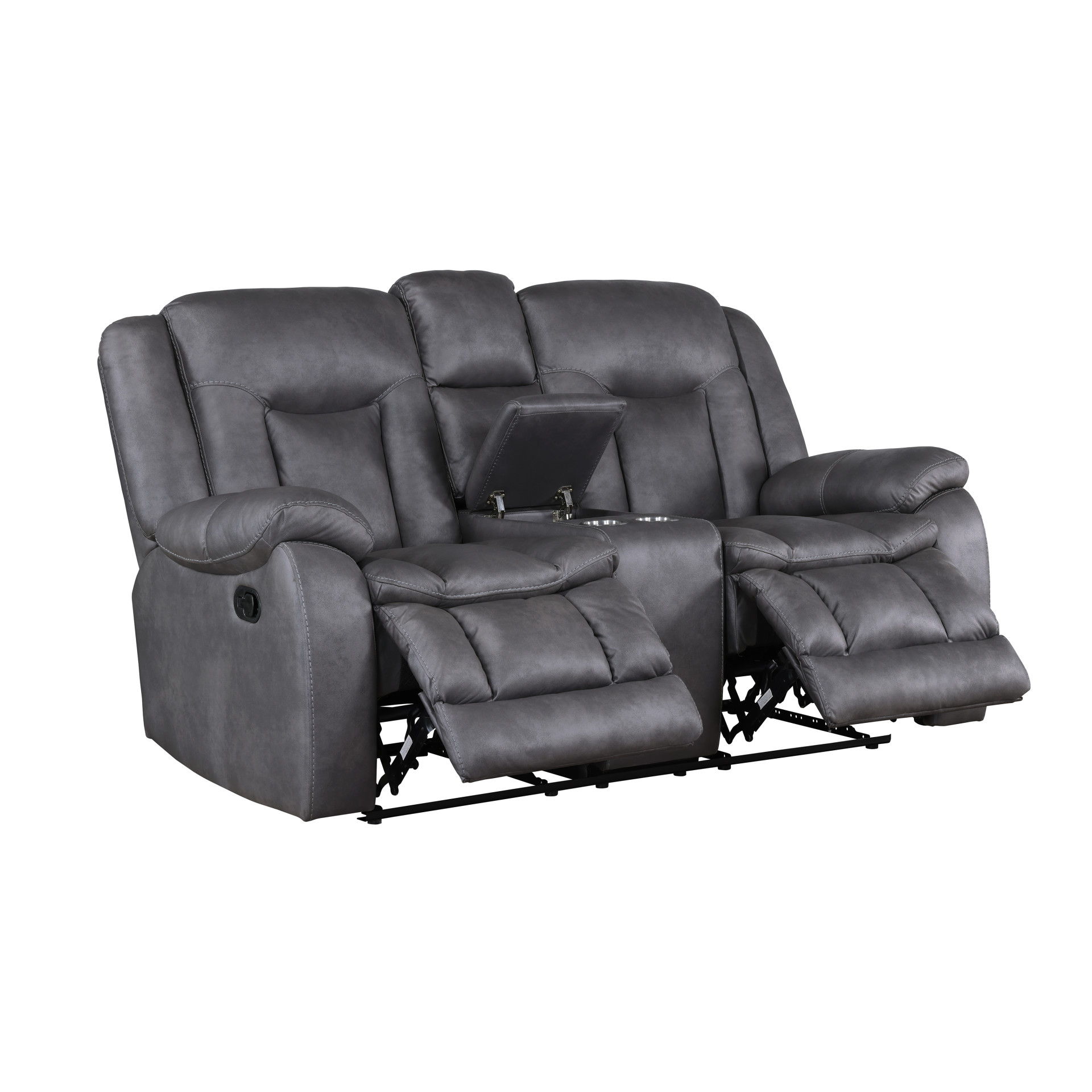 Morello - Console Loveseat With Dual Recliners - Gray