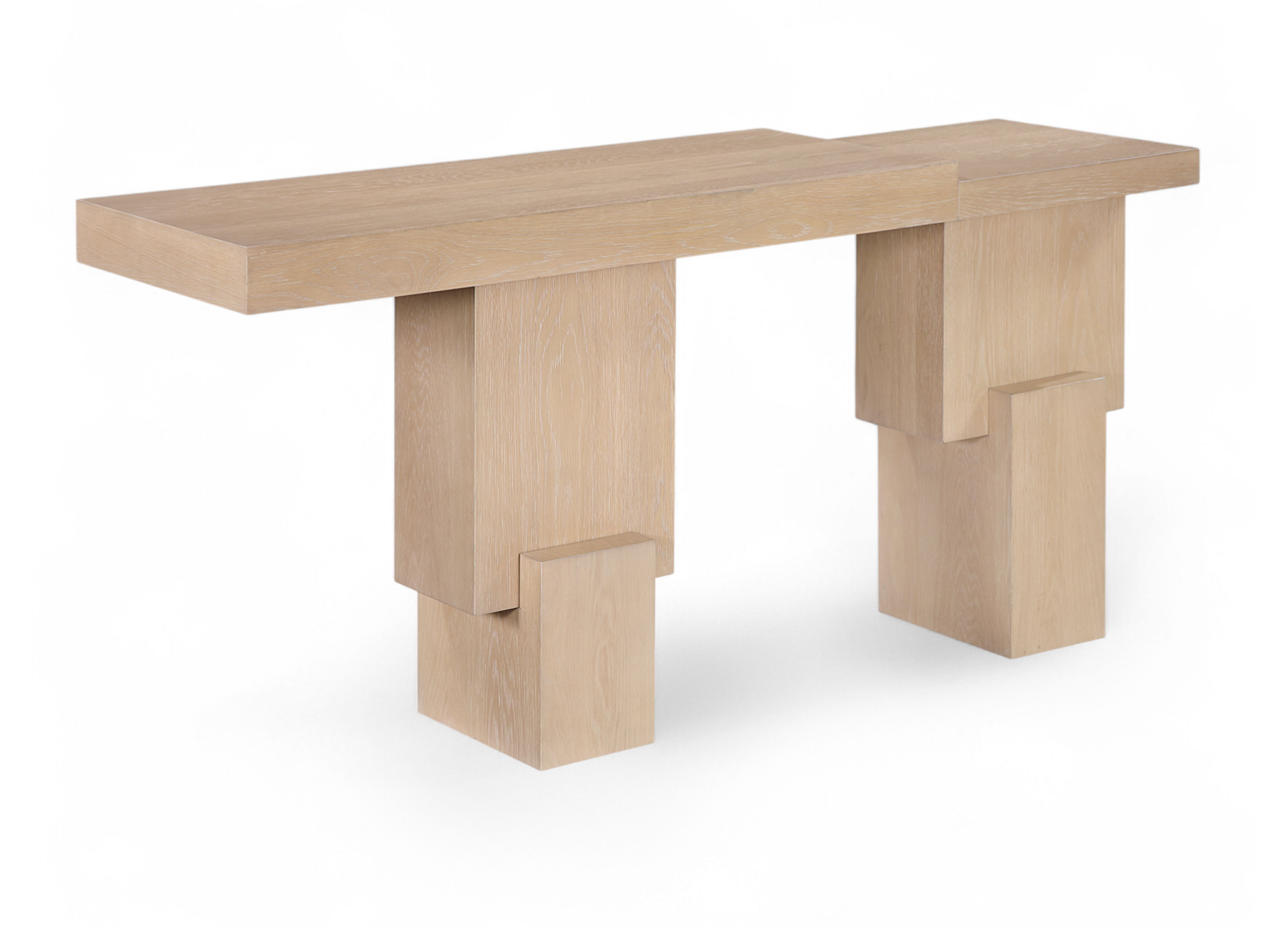 Anzio - Oak Veneer And Solid Wood Console Table - Natural