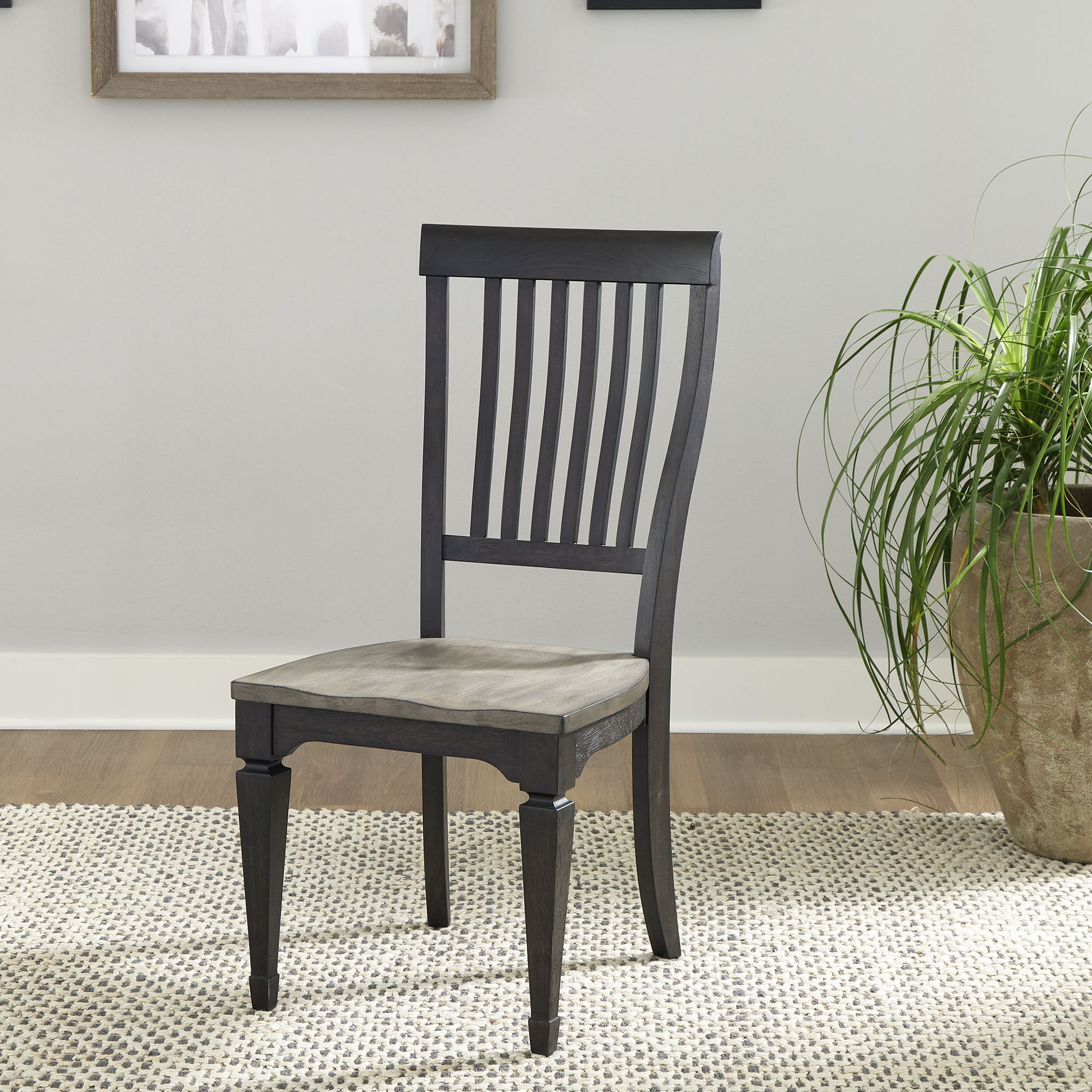 Liberty Furniture Allyson Park - Slat Back Side Chair (RTA) - Dark Brown