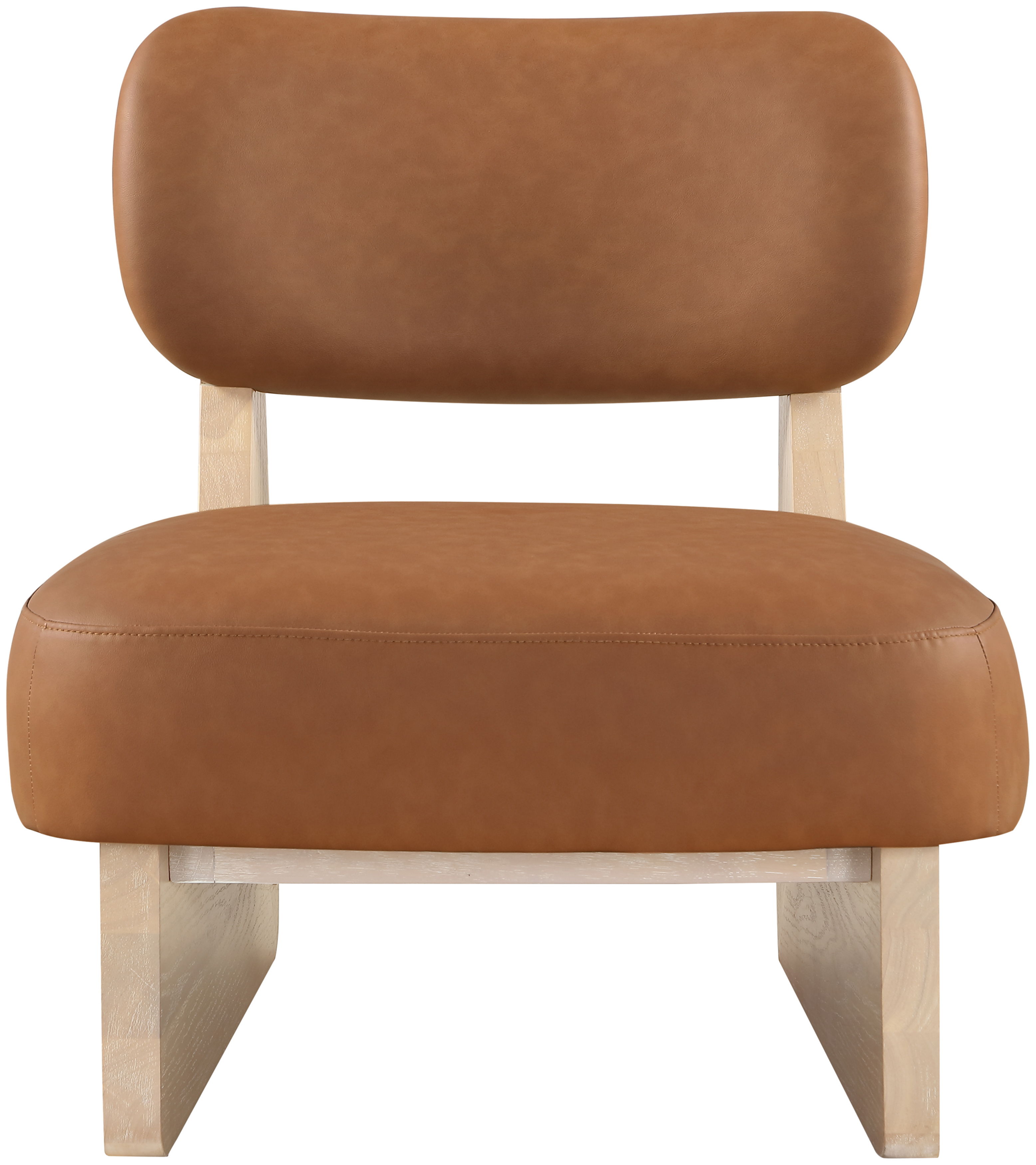 Vetra - Vegan Leather Upholstered Accent Chair - Cognac / Painted Natural