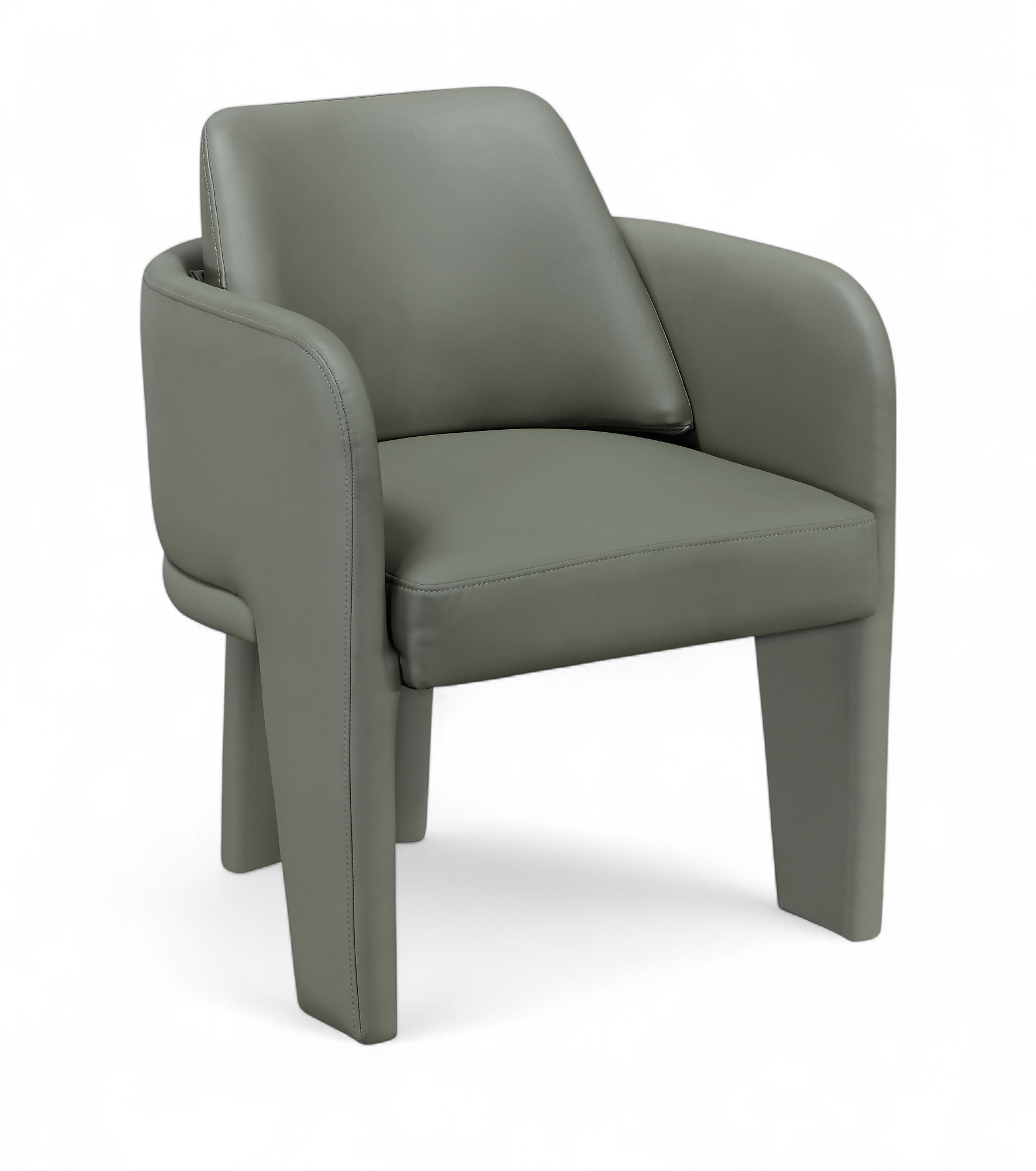 Vanda - Vegan Leather Upholstered Dining Chair - Olive