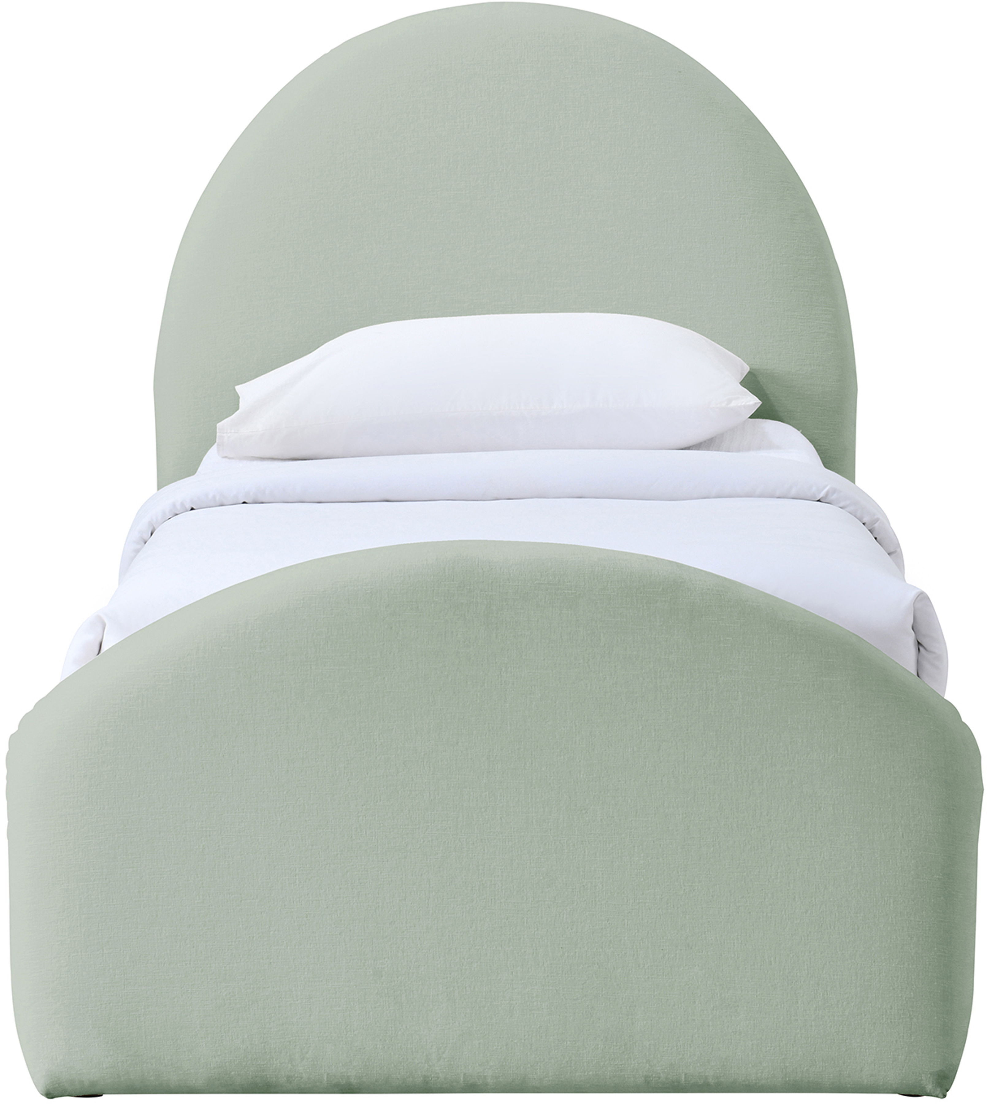 Andaz - Chenille Fabric Upholstered Twin Trundle Bed - Mint