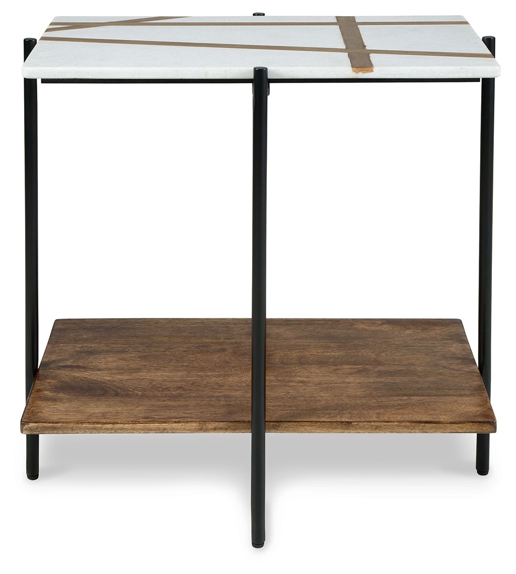 Ashley Furniture Braxmore - Accent Table - White / Light Brown - Image 3