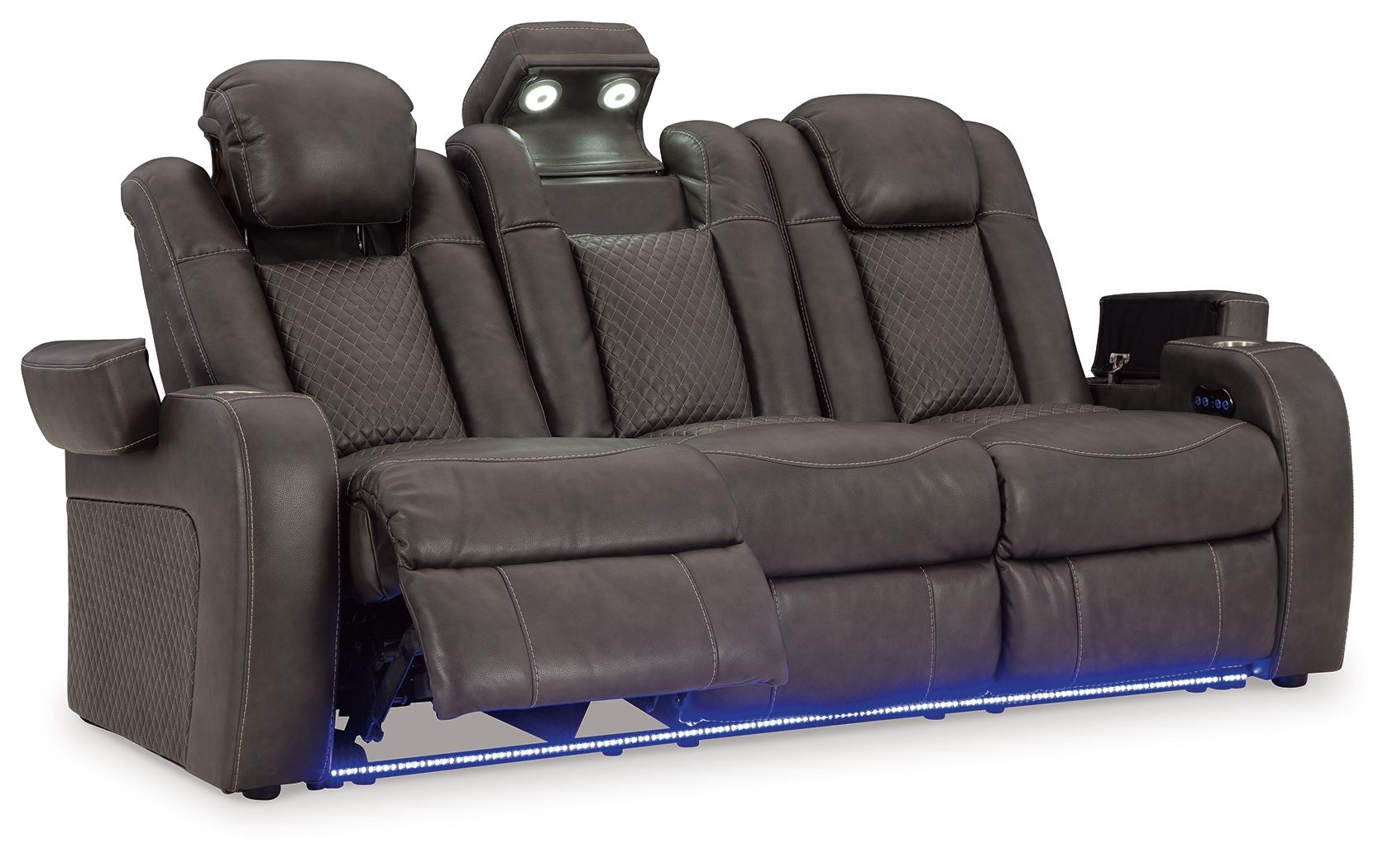 Fyne-Dyme - 2 Pc. - Power Reclining Sofa, Power Reclining Loveseat - Shadow
