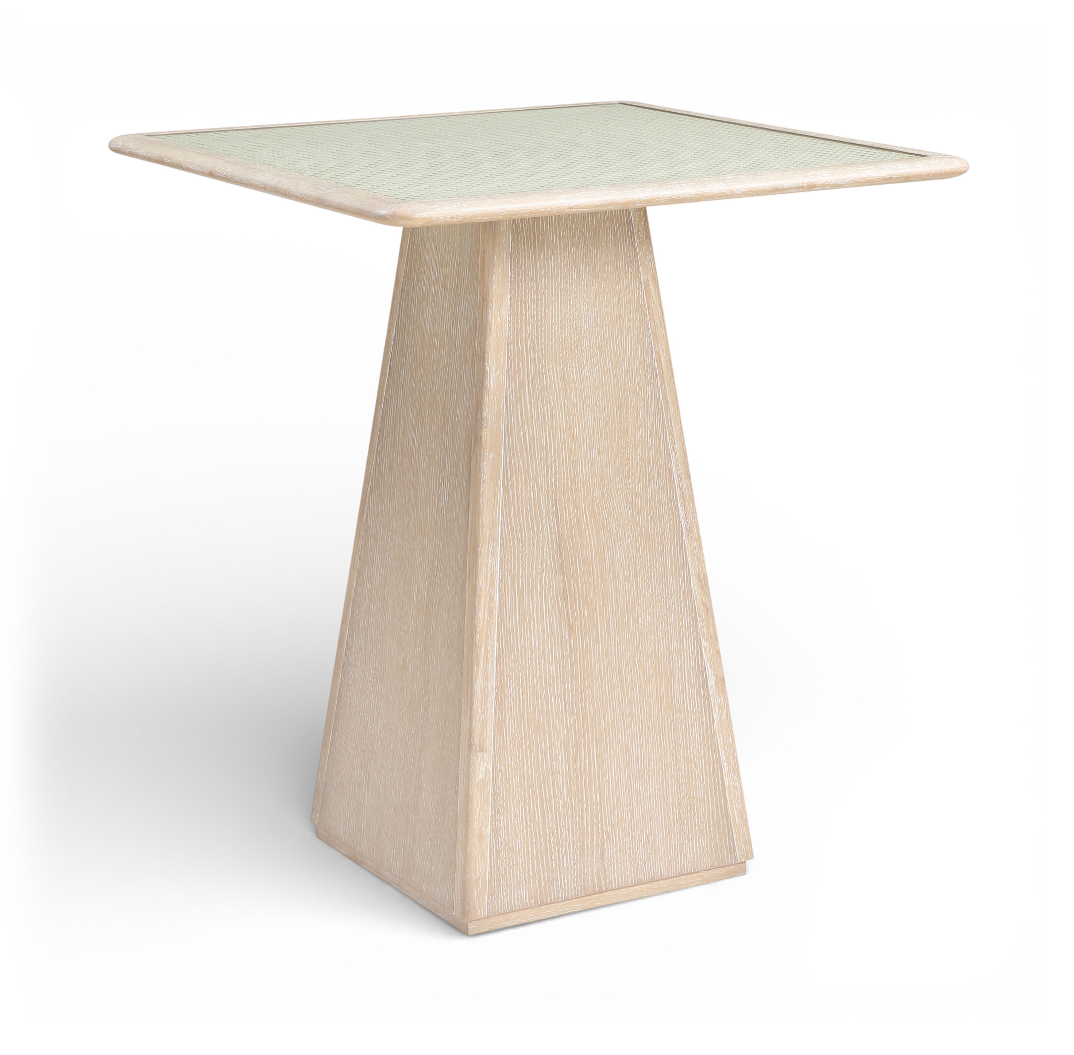Atrium - Glass And Cane Top With Solid Wood Base Bar Height Table - Natural