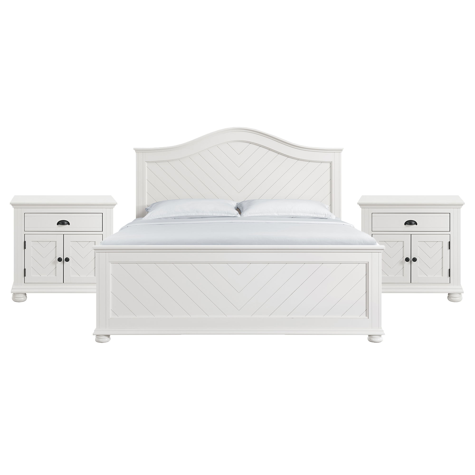 King · 3 Pc · Bedroom Set With 2 Nightstands
