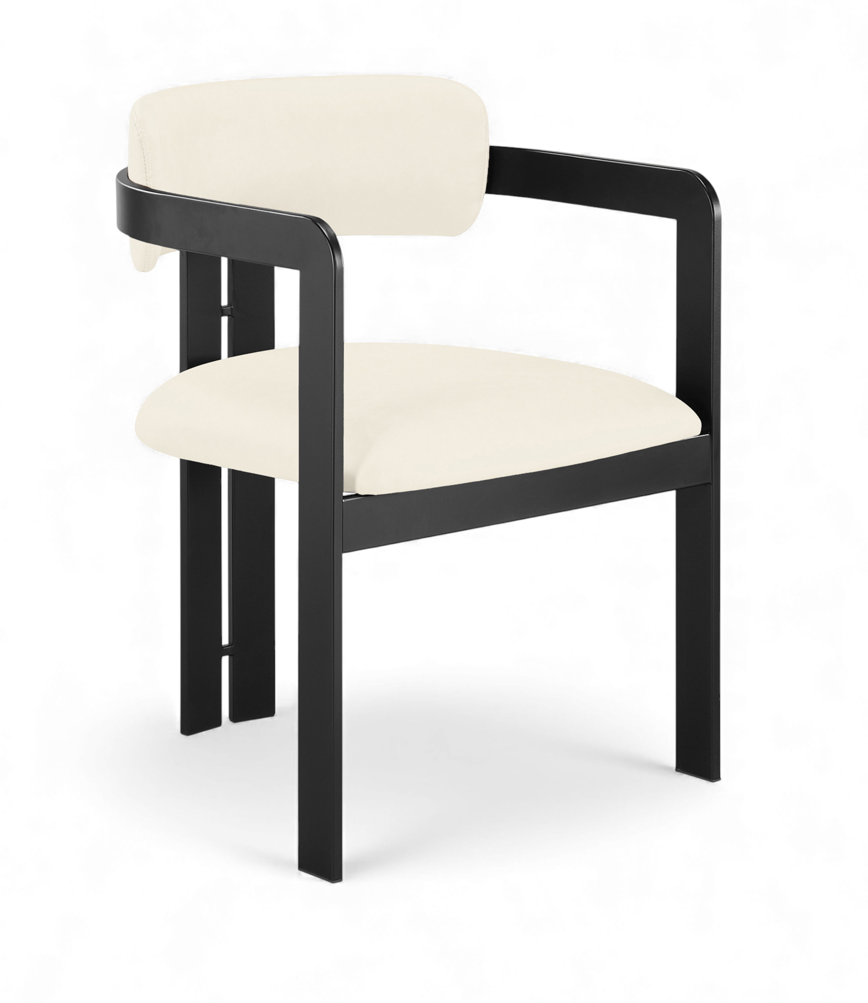 Aurum - Vegan Leather Upholstered Dining Chair (Set of 2) - Cream / Graphite Black