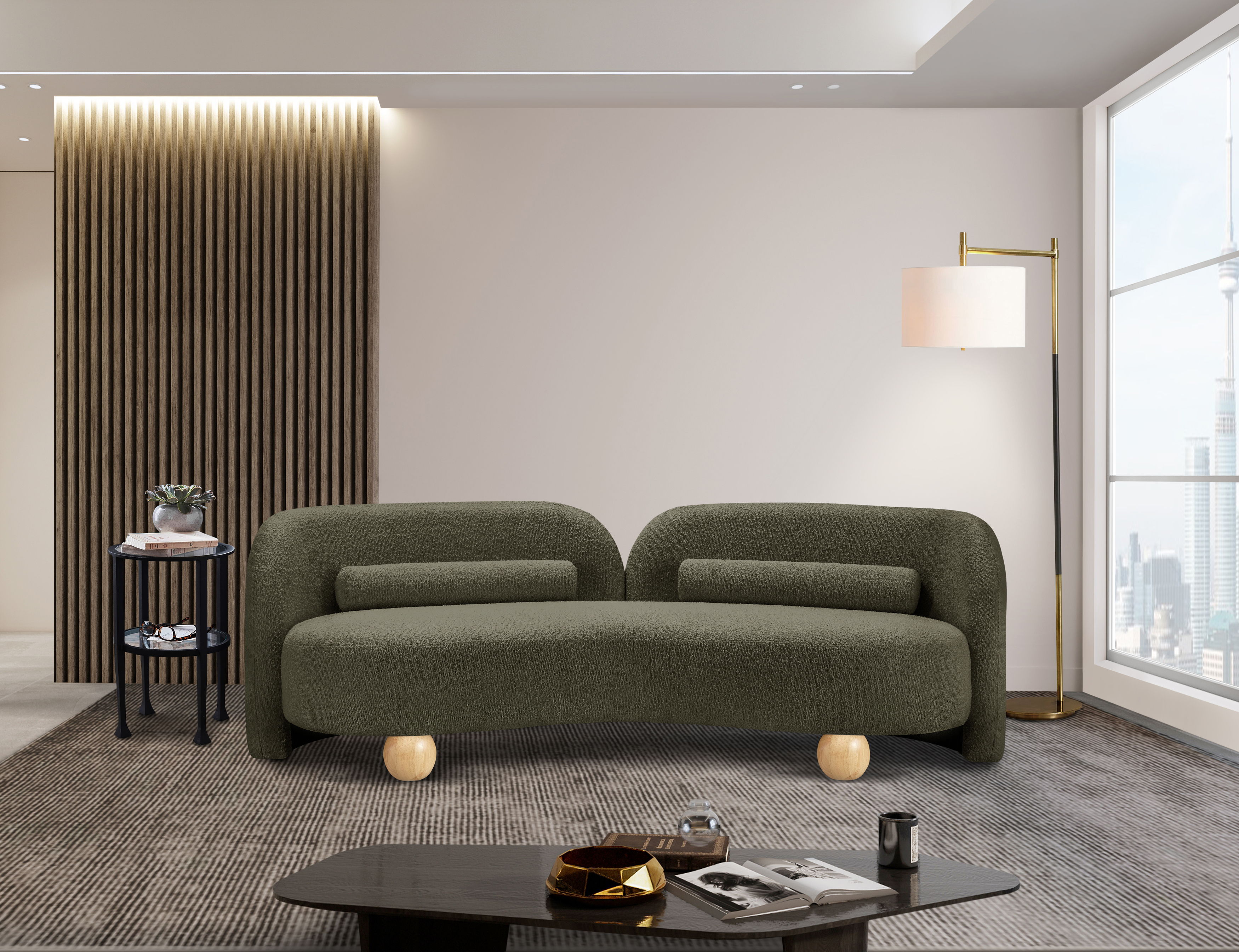 Daphne - Boucle Sofa - Olive