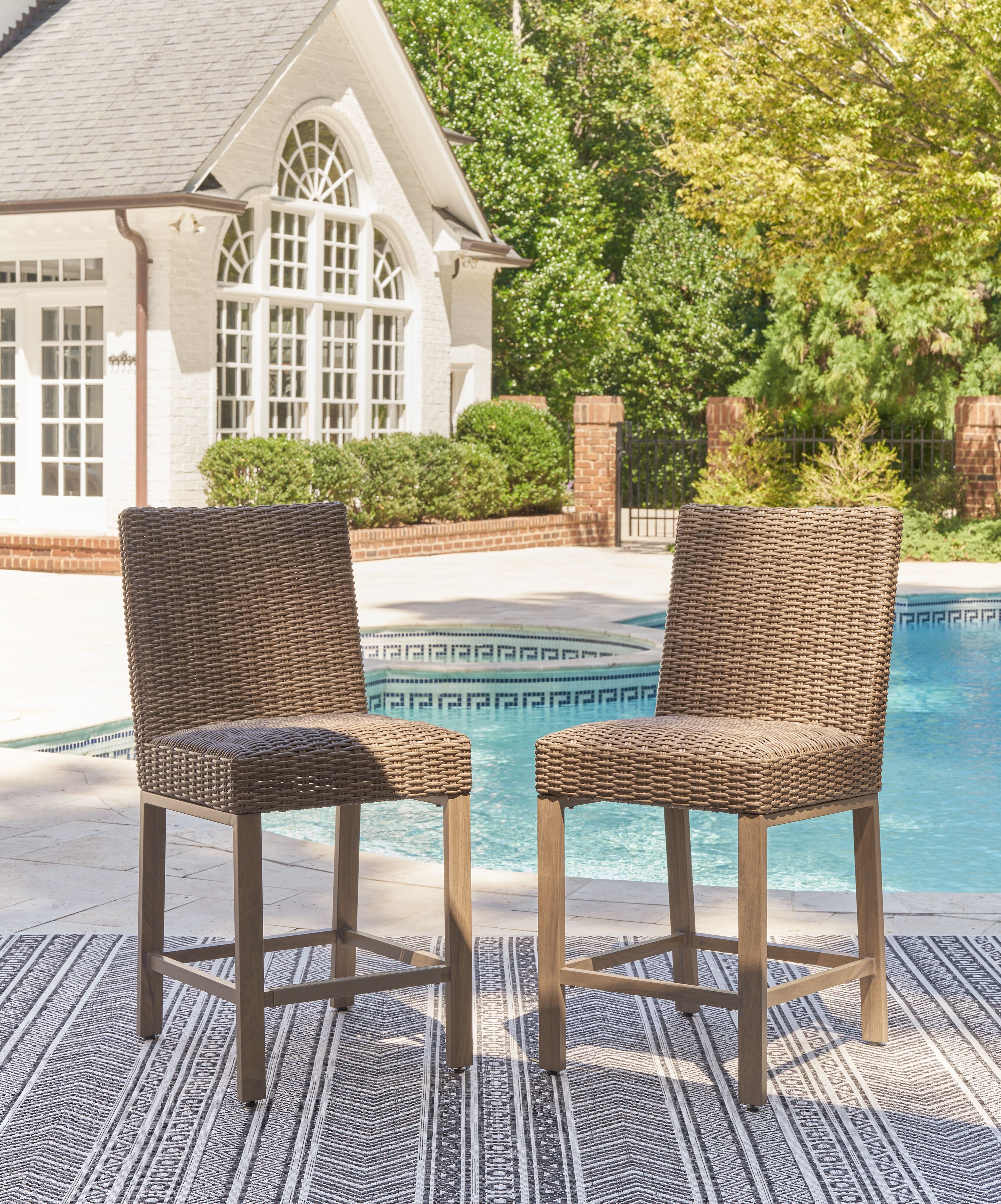 Ashley Furniture Walton Bridge - Barstool (Set of 2) - Driftwood - Image 2