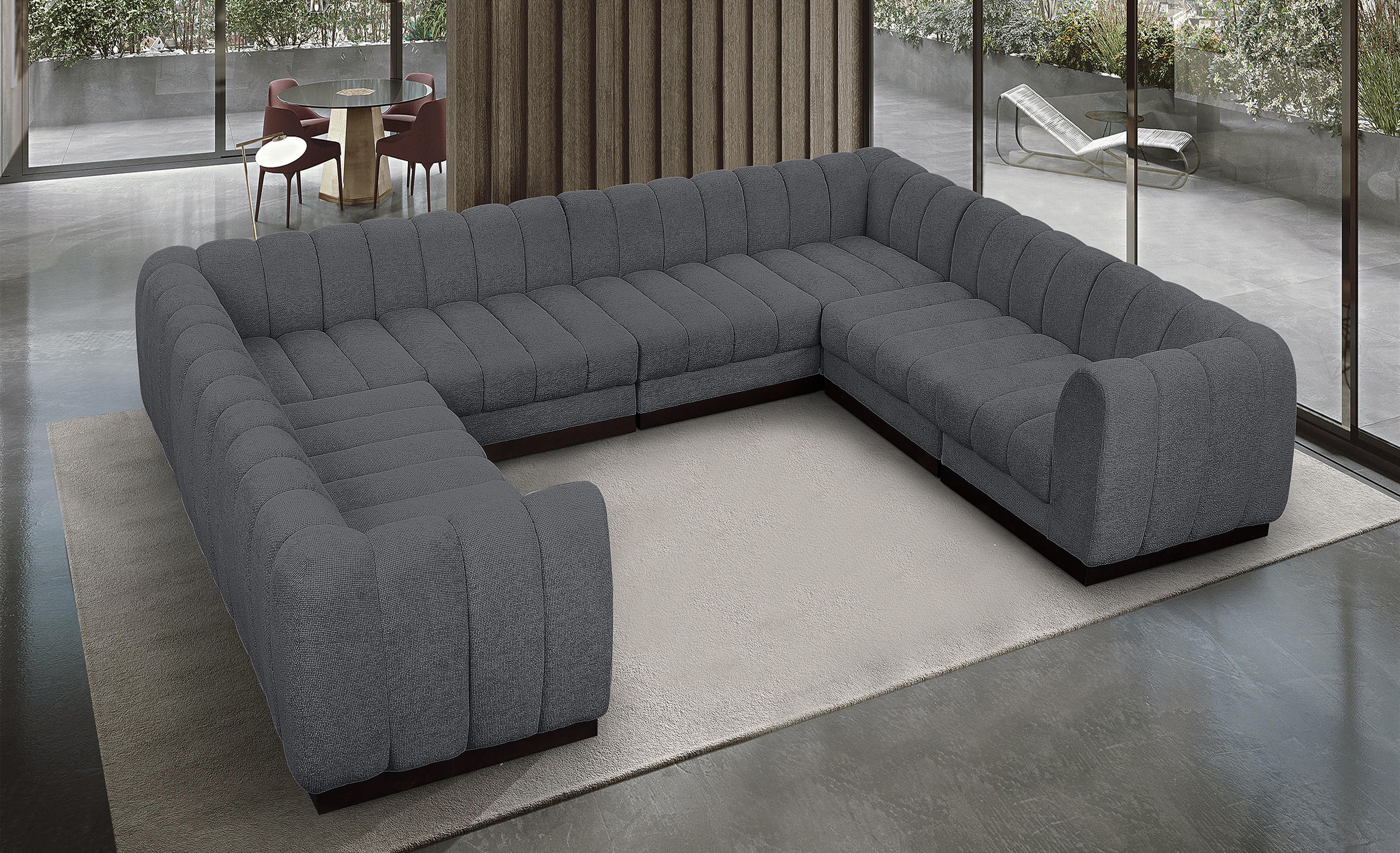 Quinn - 8 Piece Modular U-Shaped Sectional - Gray