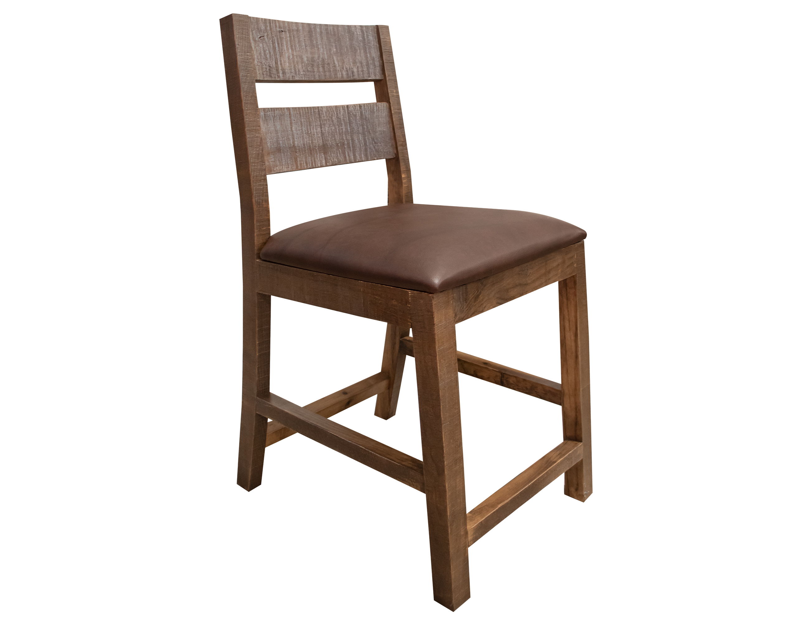 International Furniture Direct Antique - Barstool With Faux Leather (Set of 2) - Multicolor