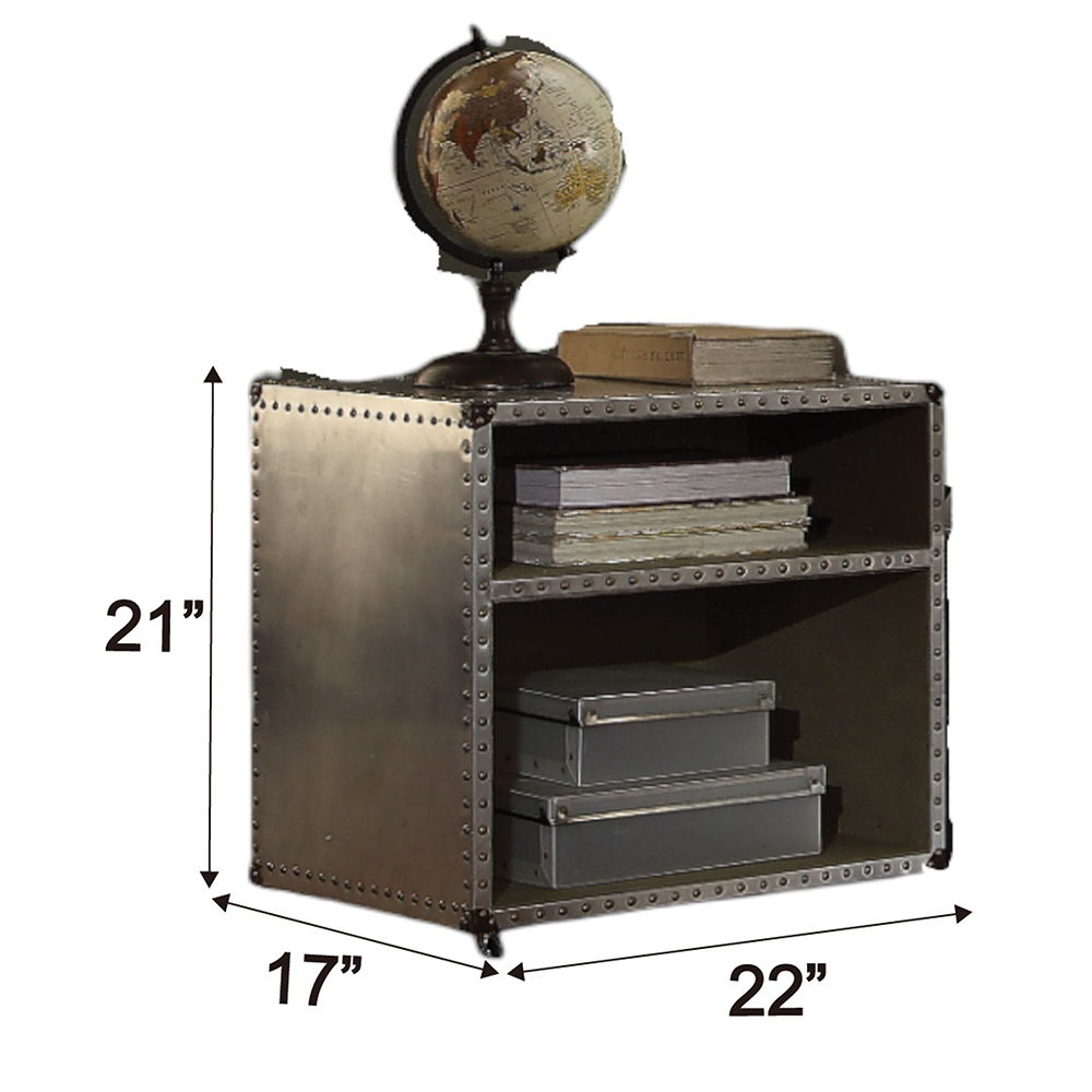 Brancaster - Nightstand With USB - Aluminum, silver, view 6