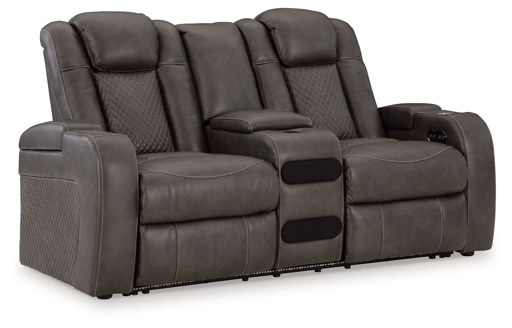 Power Reclining Loveseat with Console/Adj Hdrst