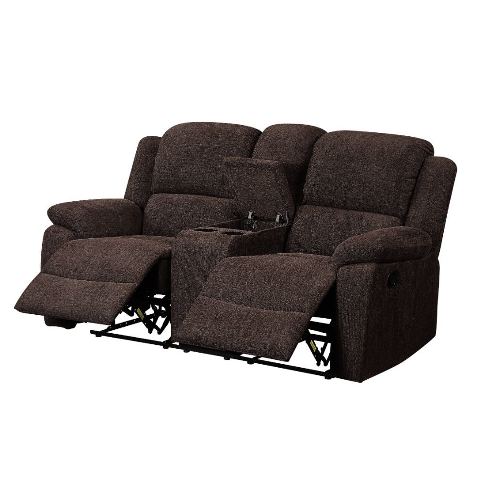 Madden - Motion Loveseat With Console - Brown Chenille, dark brown, view 4