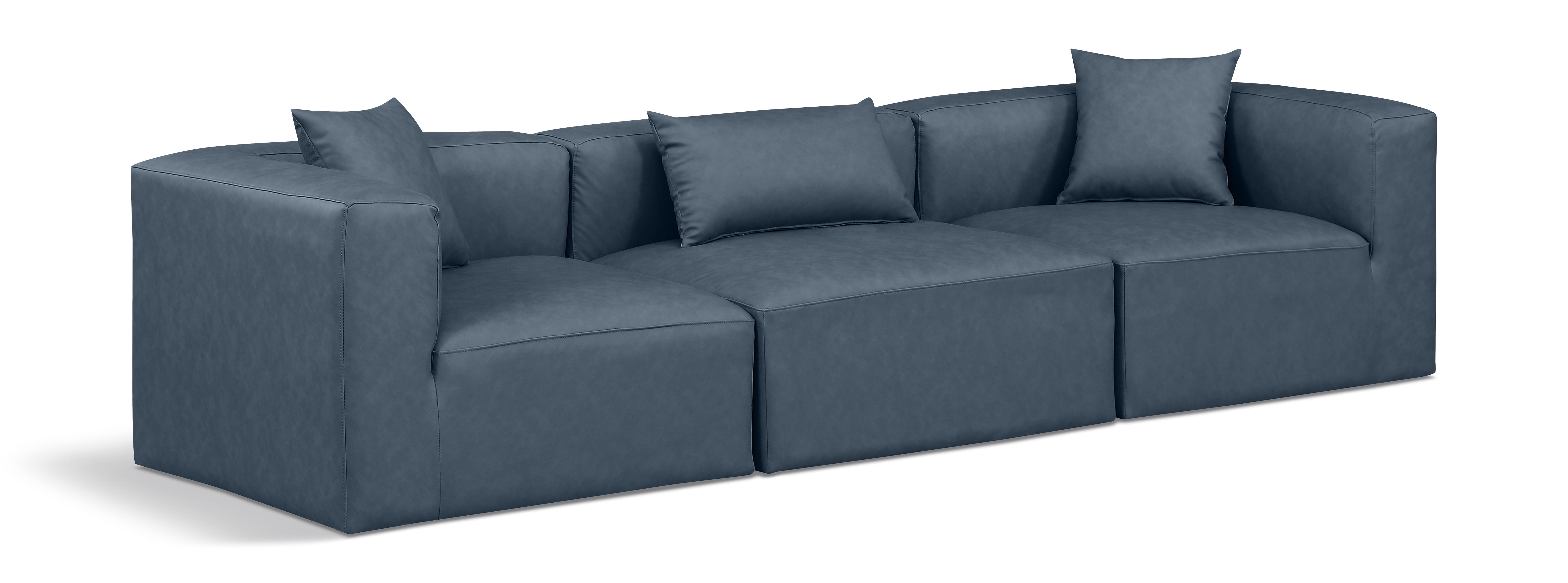 Cube - Modular 3 Seat Sofa - Navy Blue