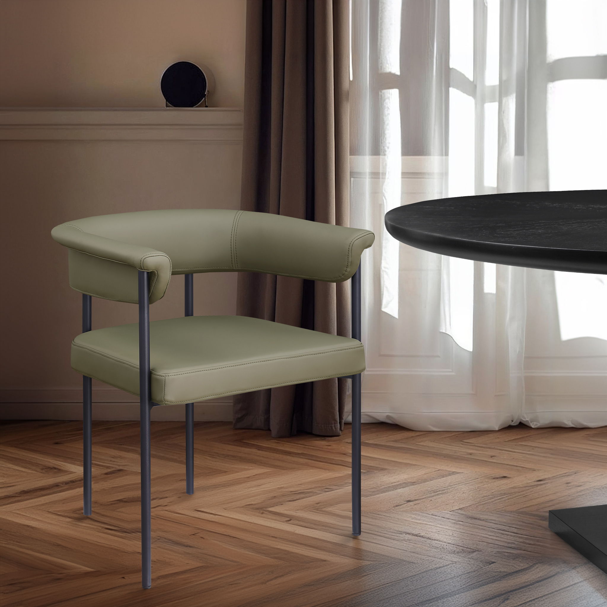 Malin - Faux Leather Dining Chair (Set of 2) - Olive