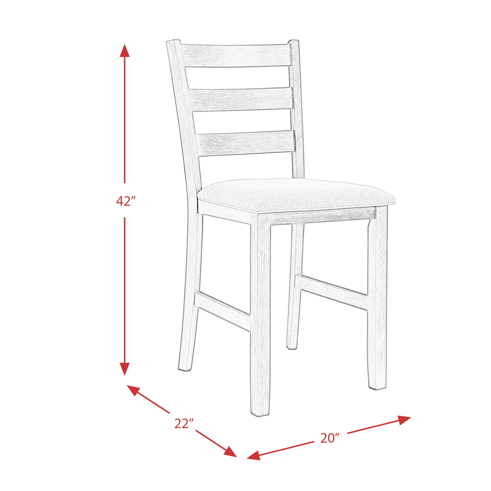 Martin - 5 Piece Counter Height Dining Set (Table And Four Chairs) - White/Brown