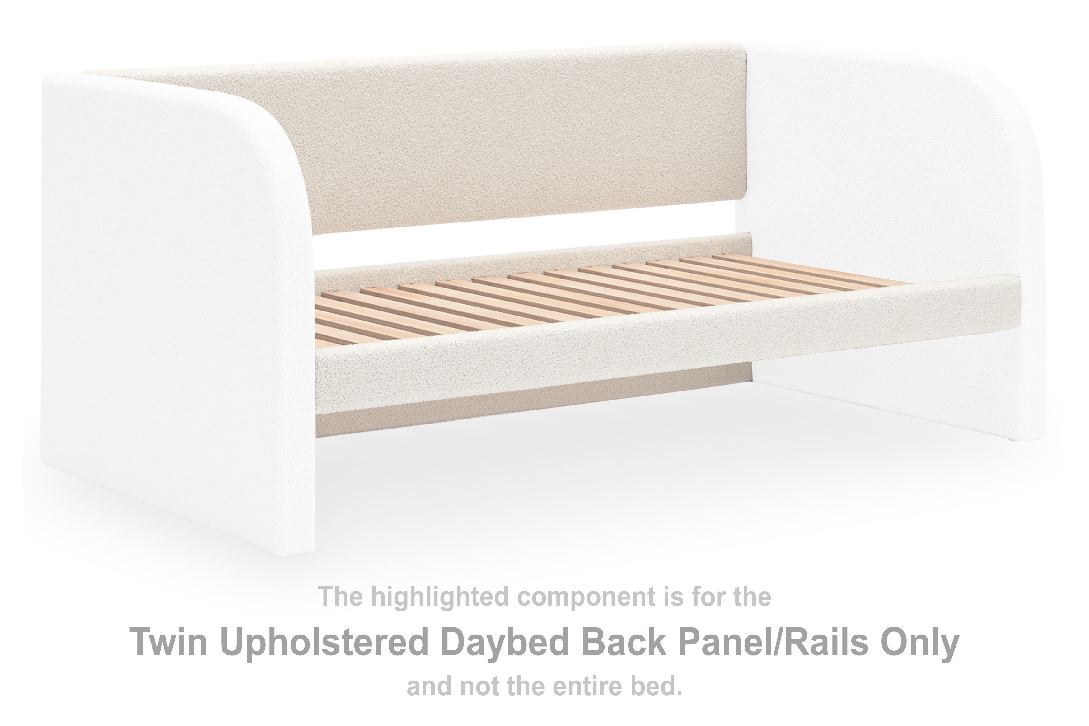 Arloster – Twin Upholstered Daybed Back Panel Rails – White