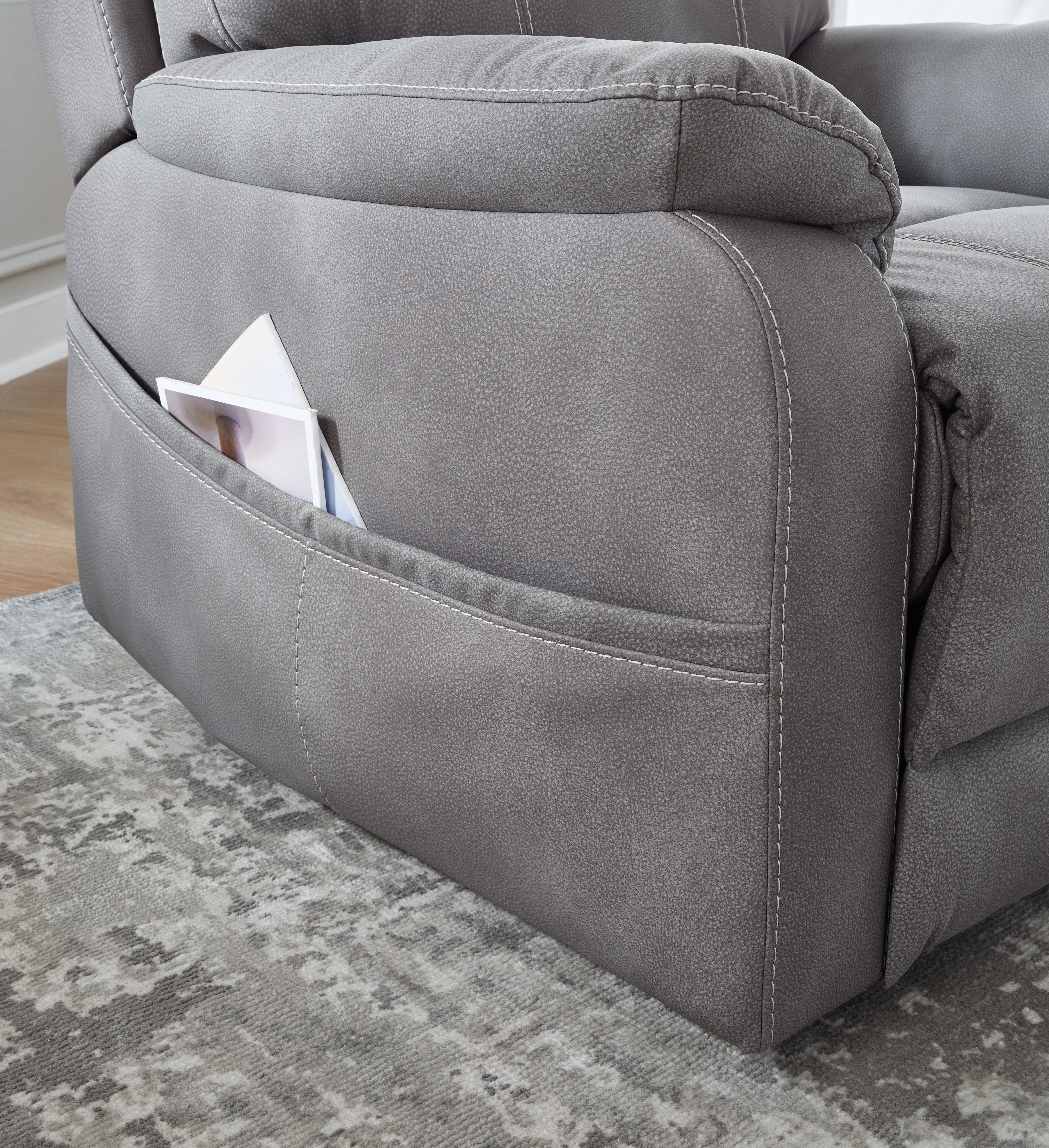 Ashley Furniture Next-Gen Durapella - Power Lift Recliner - Slate - Image 11