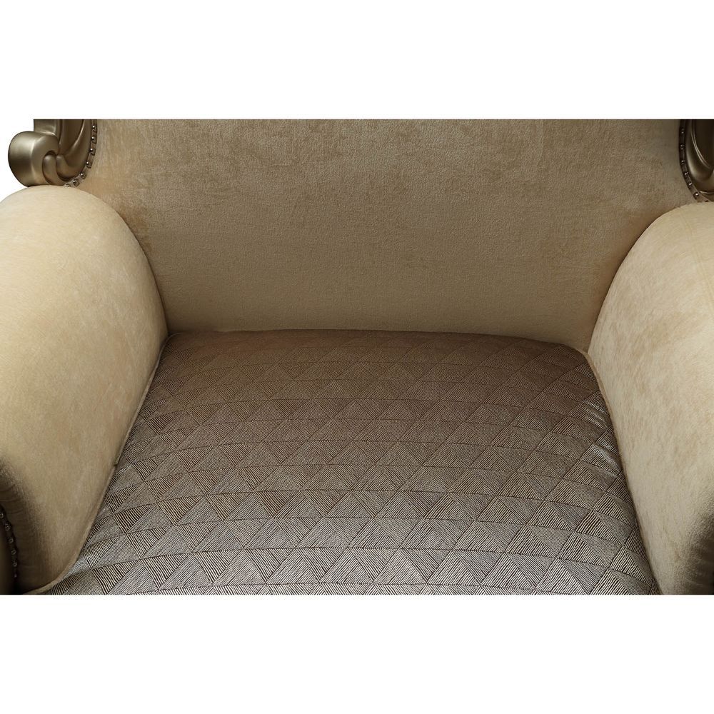 Ranita - Chair With 2 Pillows - Fabric & Champagne, beige
