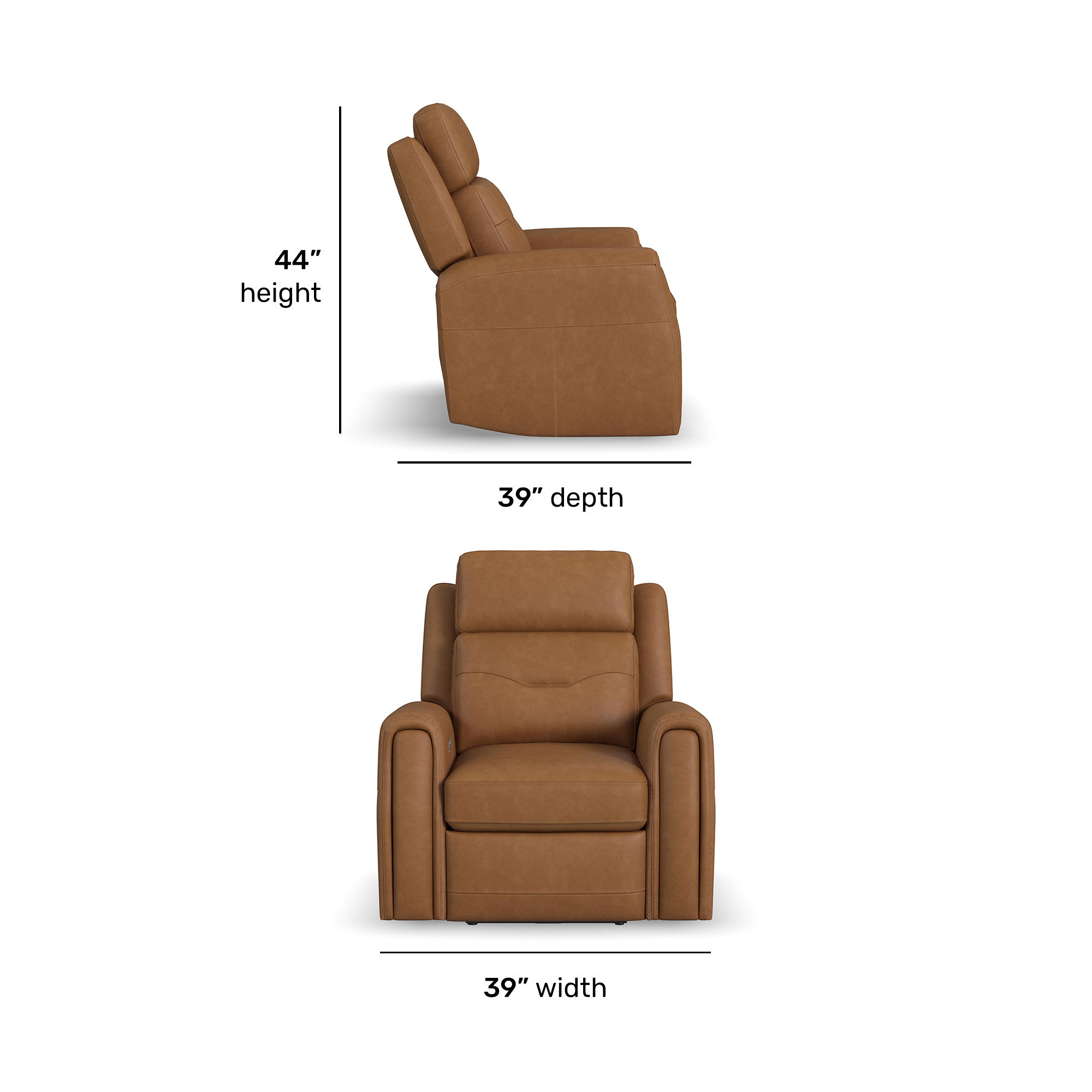 Felix - Power Recliner With Power Headrest, Lumbar, Heat & Massage - Dark Brown, dark brown, view 5