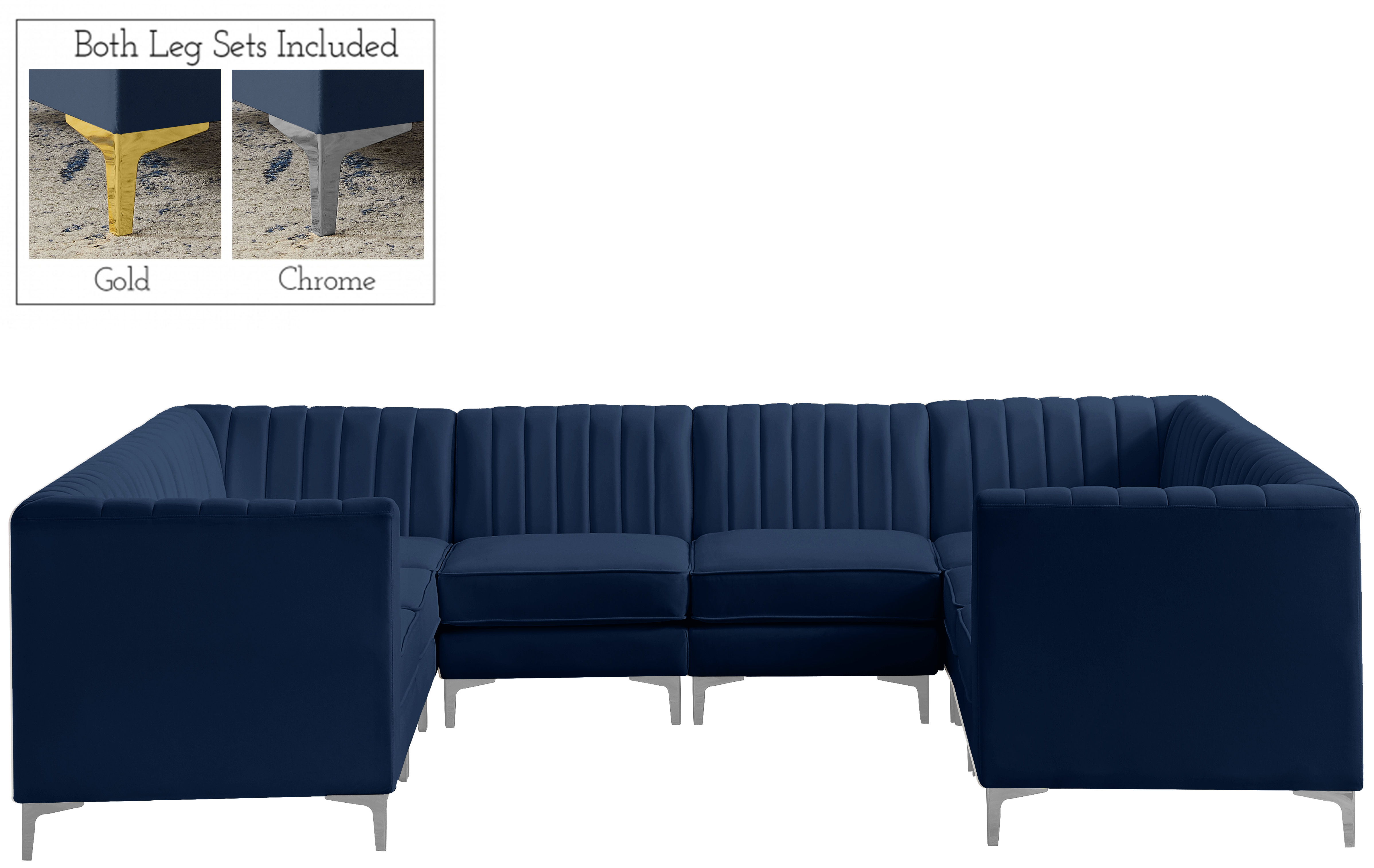 Alina - 8 Piece Modular Sectional - Navy